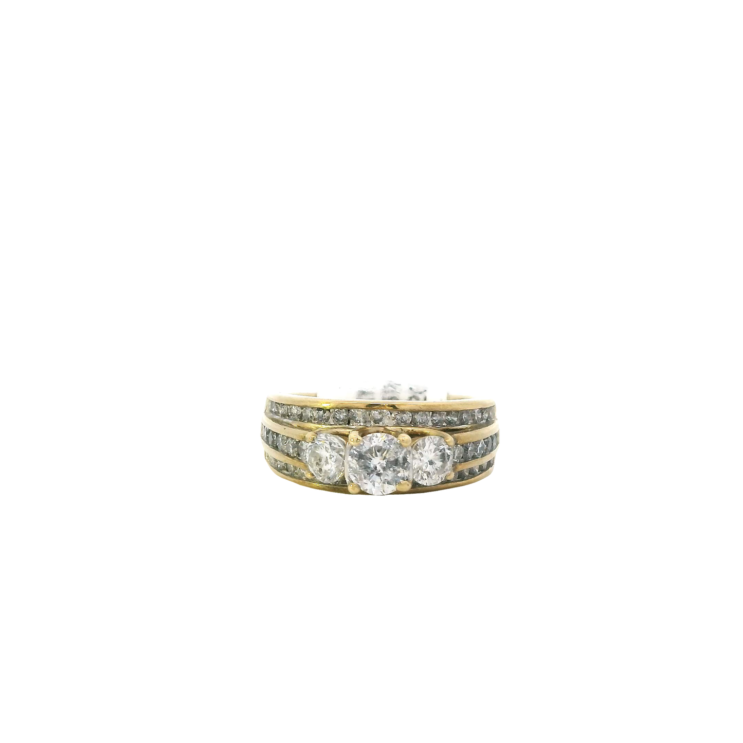 10K Yellow Gold Diamond Women's Ring -1.88ct