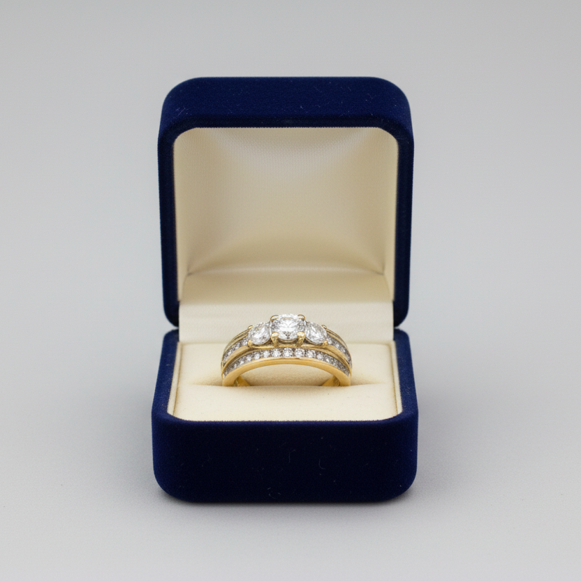10K Yellow Gold Diamond Women's Ring -1.88ct
