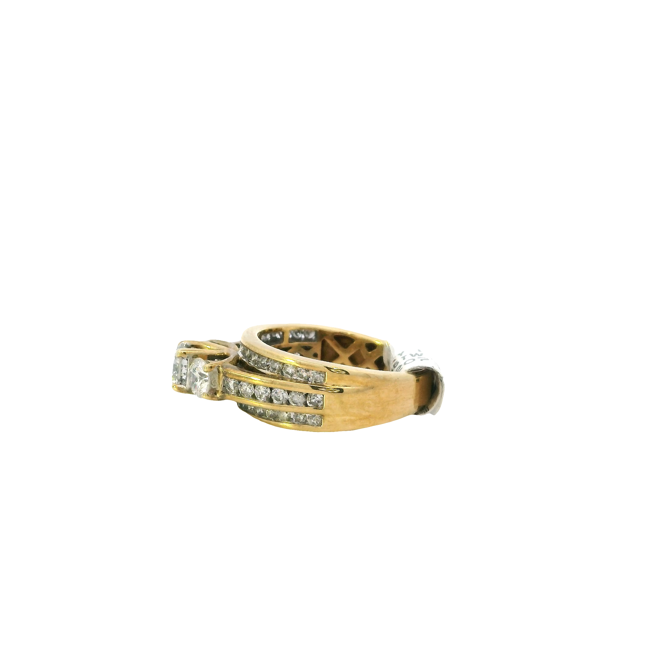 10K Yellow Gold Diamond Women's Ring -1.88ct