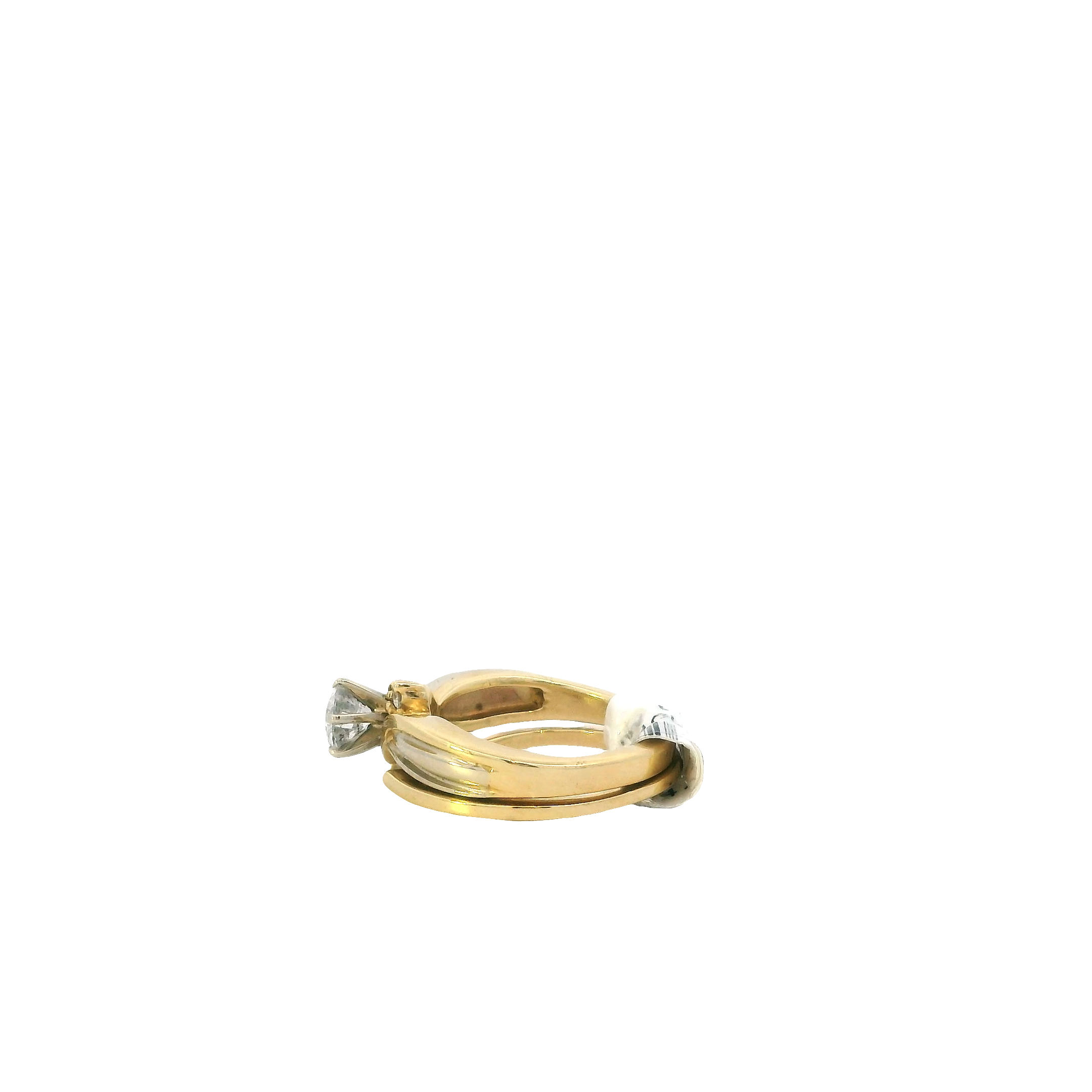 14K Yellow Gold Diamond Women's Engagement & Wedding Ring Set -0.88ct
