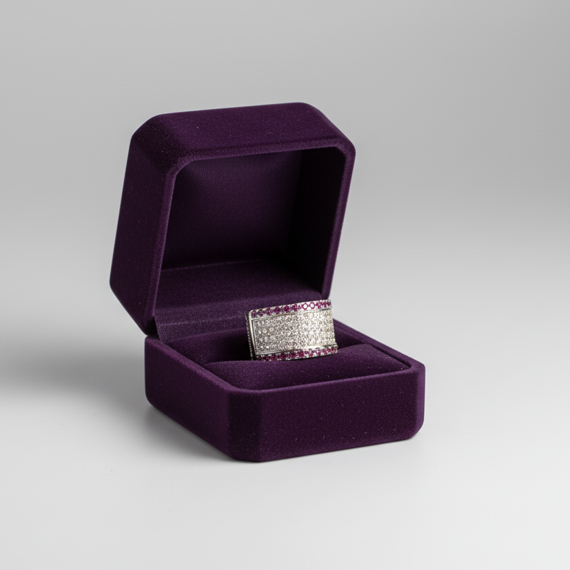 14K White Gold Diamond & Pink Sapphire Ring -1.13ct