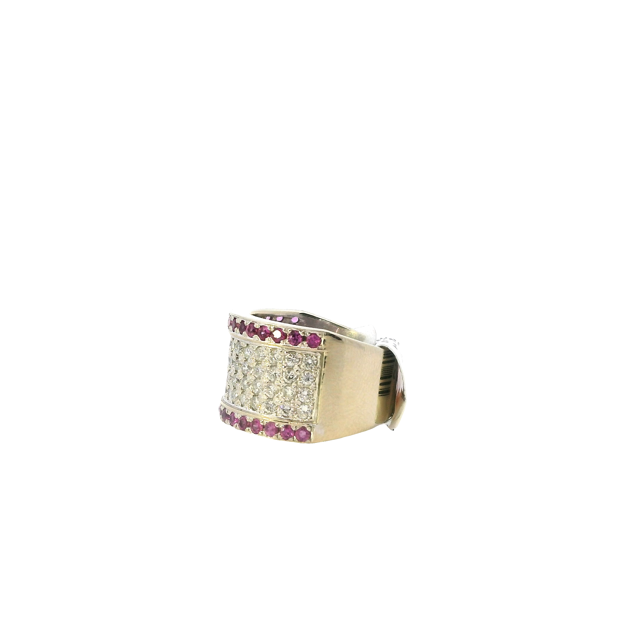 14K White Gold Diamond & Pink Sapphire Ring -1.13ct