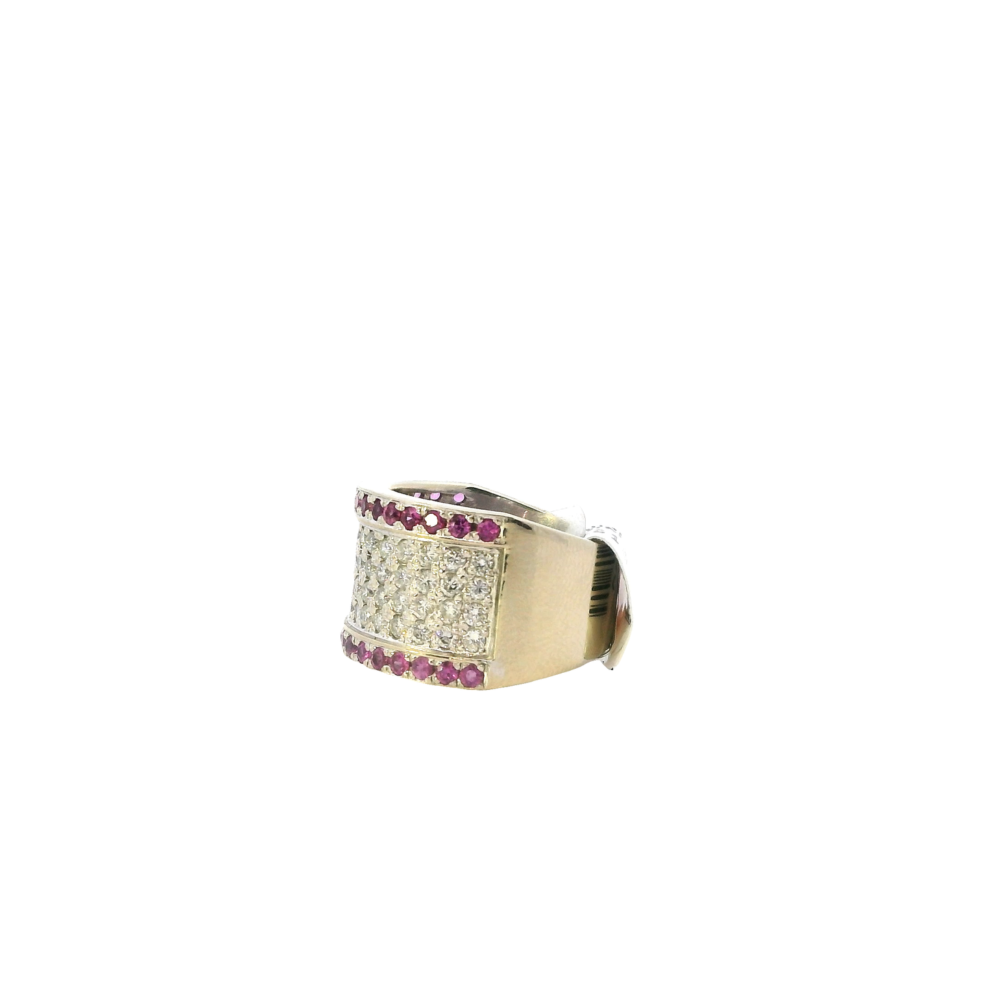 14K White Gold Diamond & Pink Sapphire Ring -1.13ct