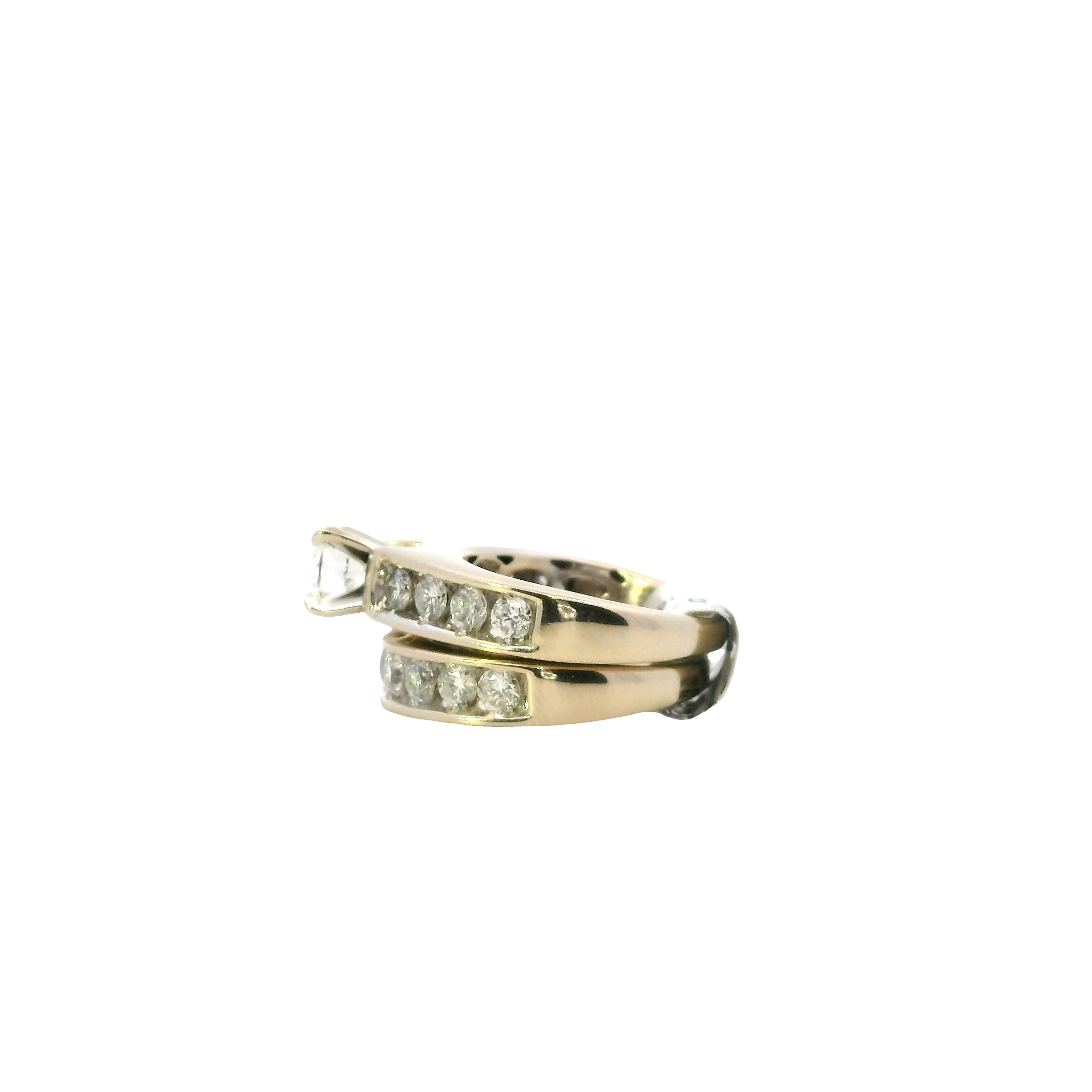 14K White Gold Diamond Engagement & Wedding Ring Set - 2.50ct