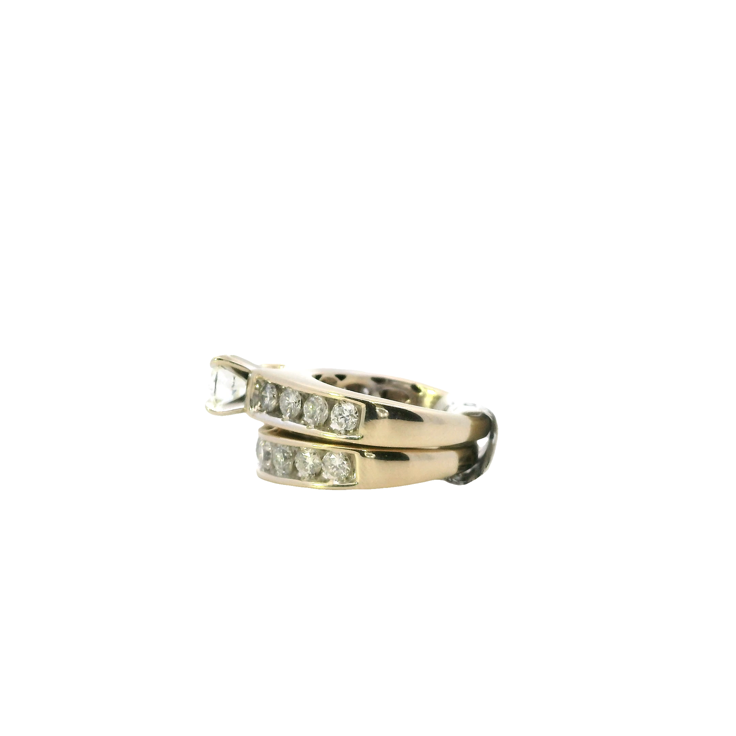 14K White Gold Diamond Engagement & Wedding Ring Set - 2.50ct