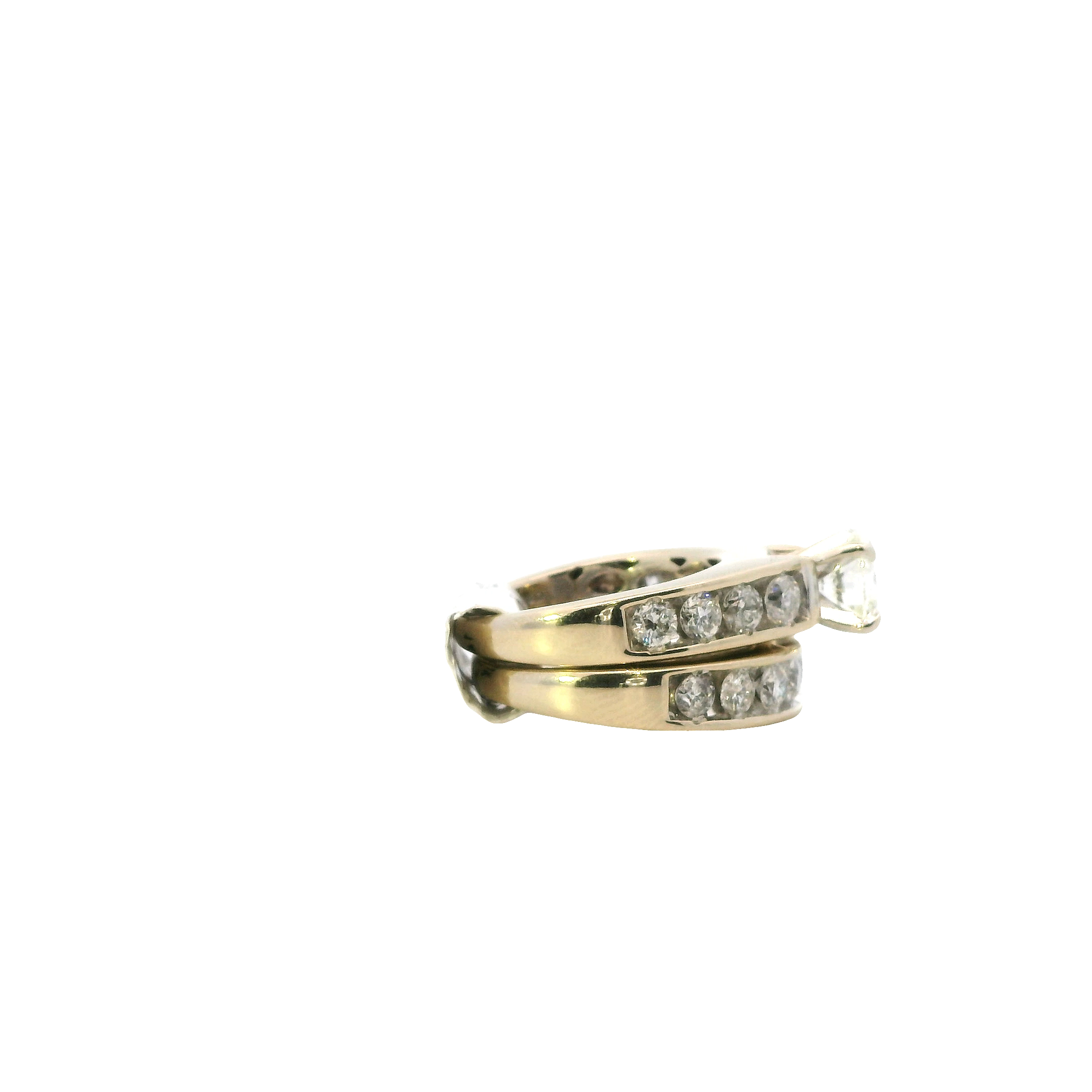 14K White Gold Diamond Engagement & Wedding Ring Set - 2.50ct