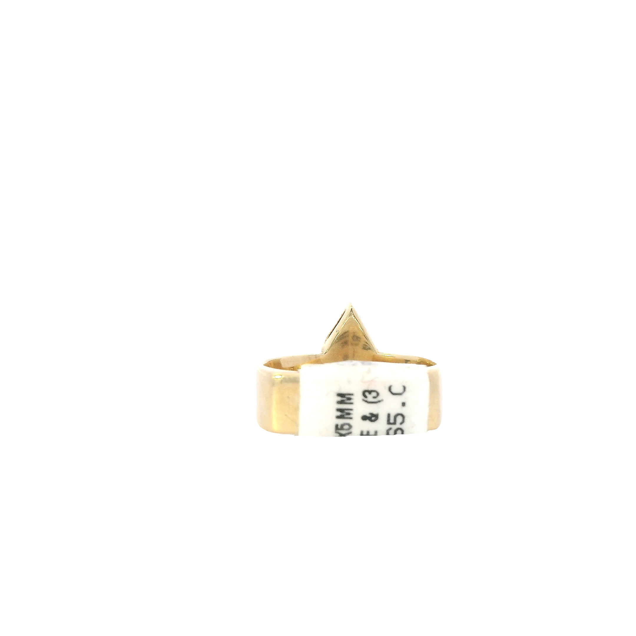 14K Yellow Gold Diamond & Sapphire Triangular Women's Ring - 0.75ct