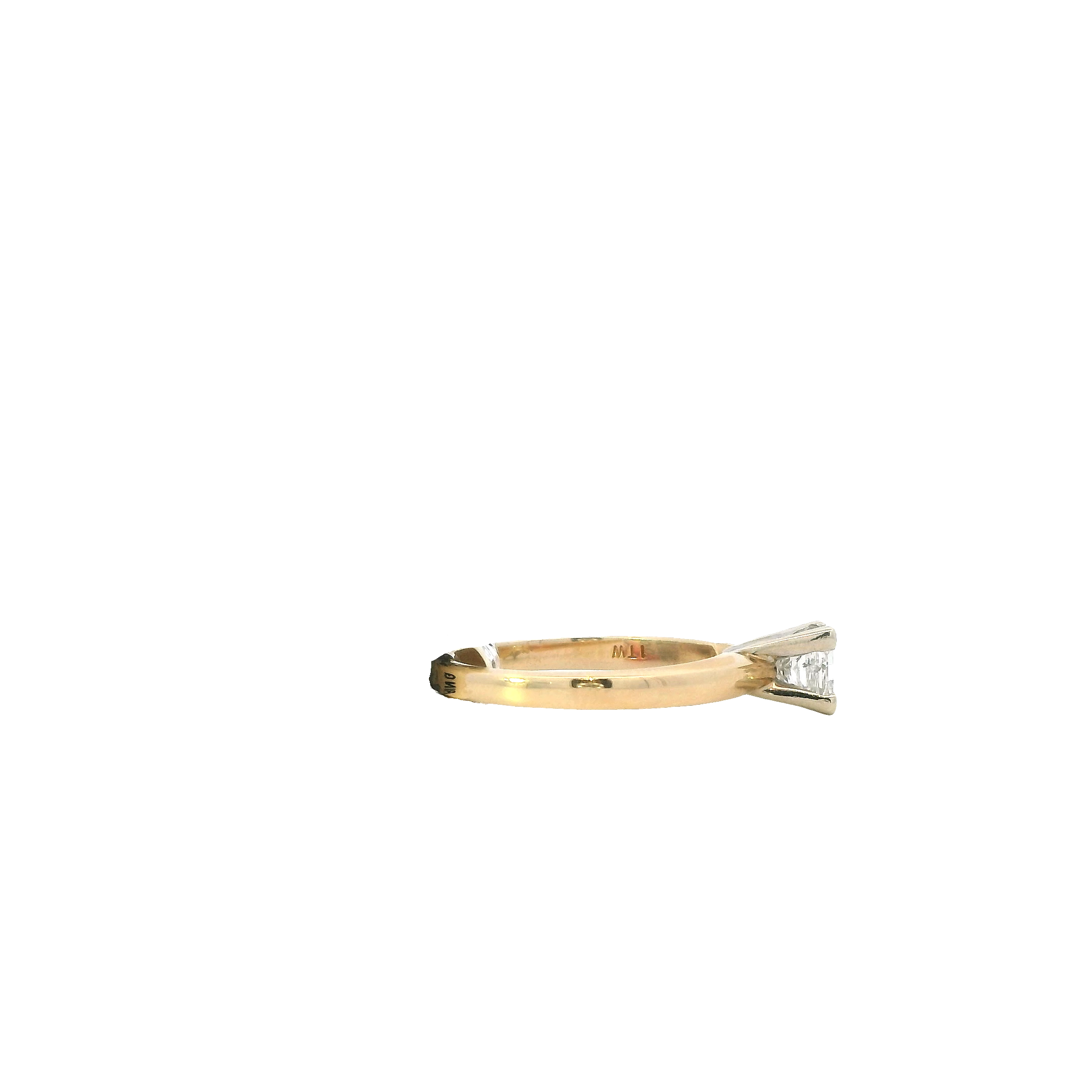 14K Yellow & White Gold Diamond Solitaire Ring - 0.90ct