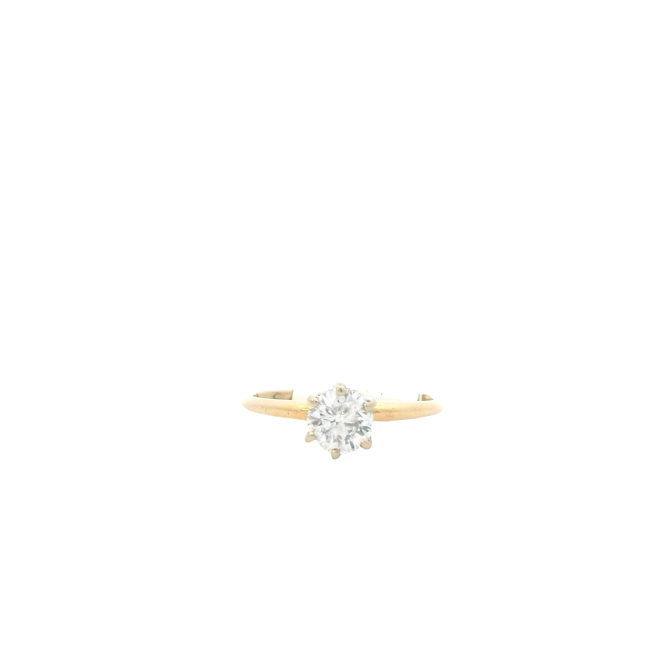 14K Yellow & White Gold Diamond Solitaire Ring - 0.37ct