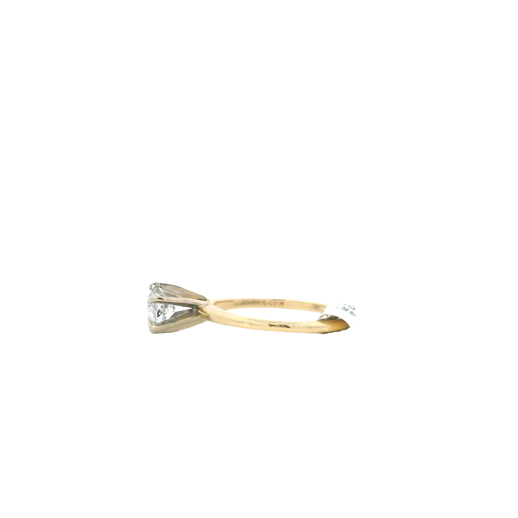 14K Yellow & White Gold Diamond Solitaire Ring - 0.37ct