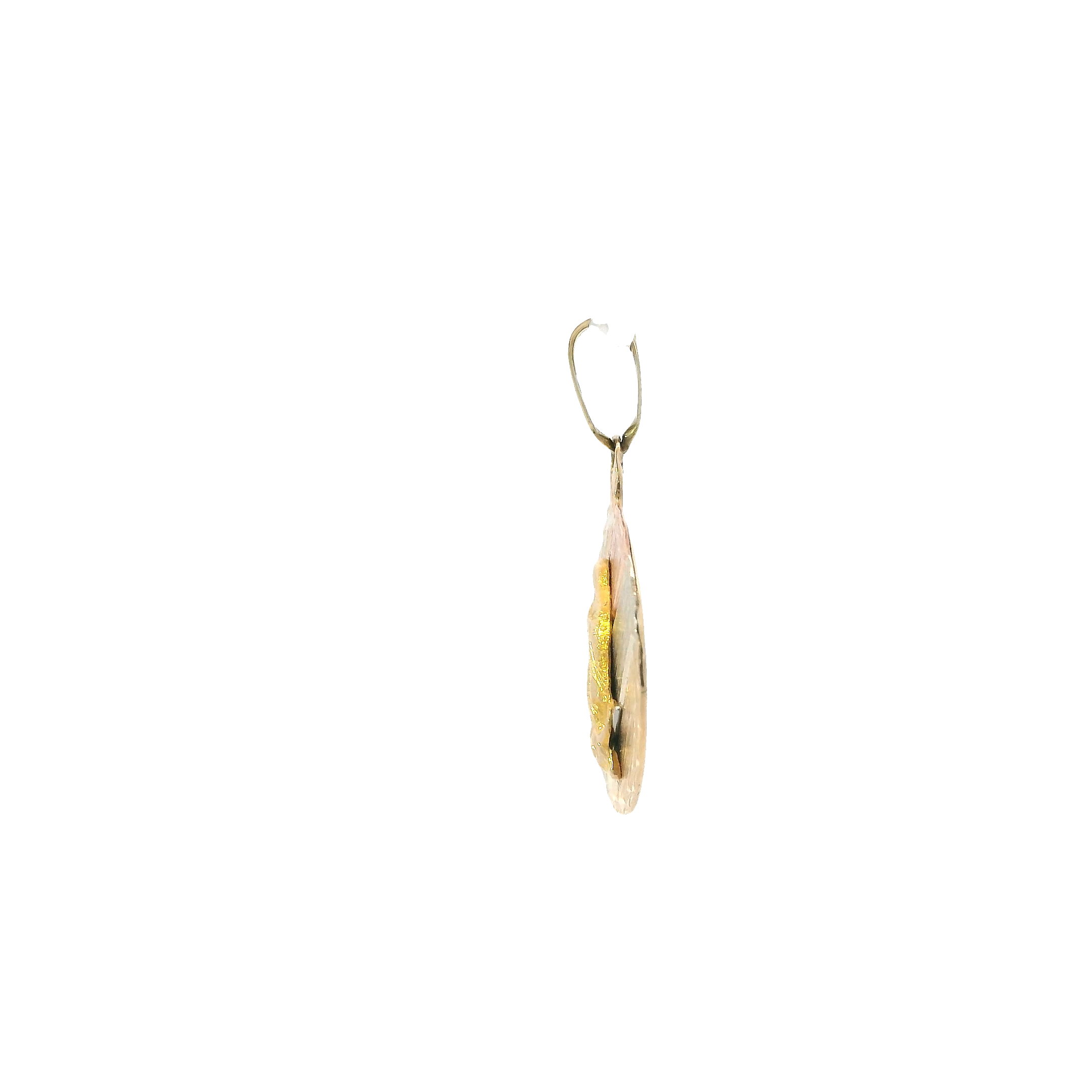 14K Tri-Color Gold Virgin Mary Religious Pendant