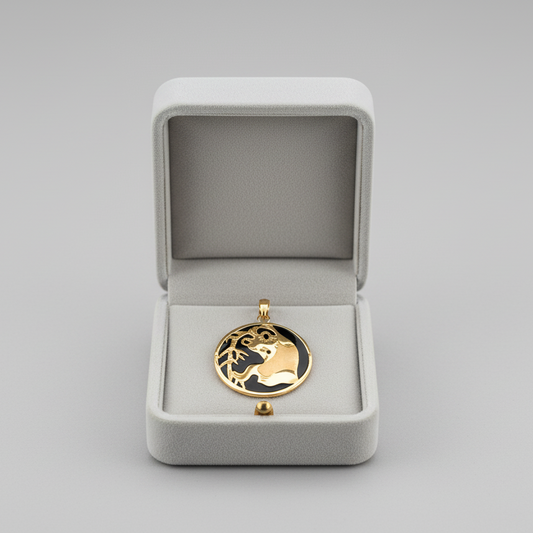 14K Yellow Gold Onyx Koala Pendant