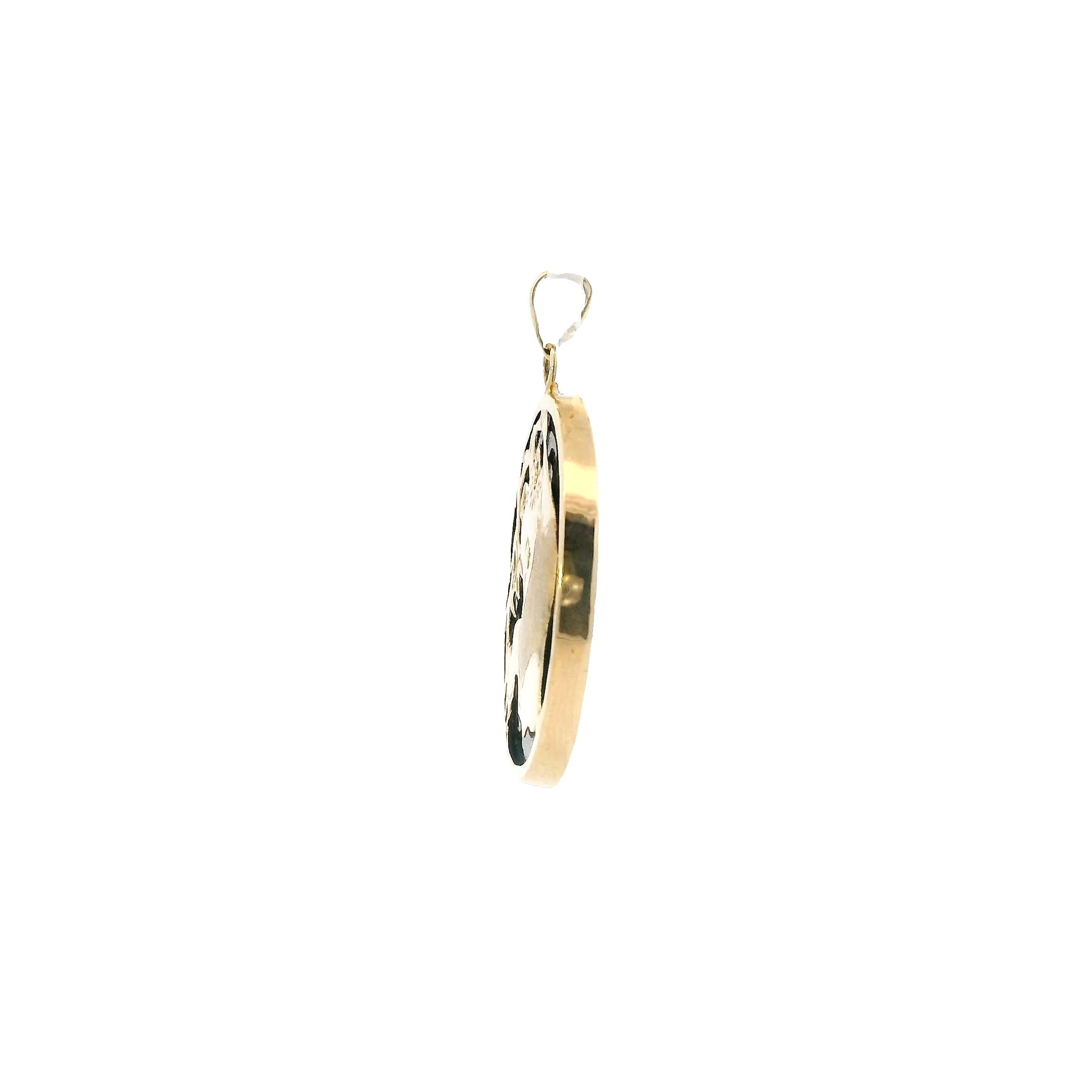 14K Yellow Gold Onyx Koala Pendant
