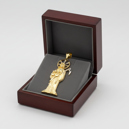 14K Yellow & White Gold Grim Reaper Pendant