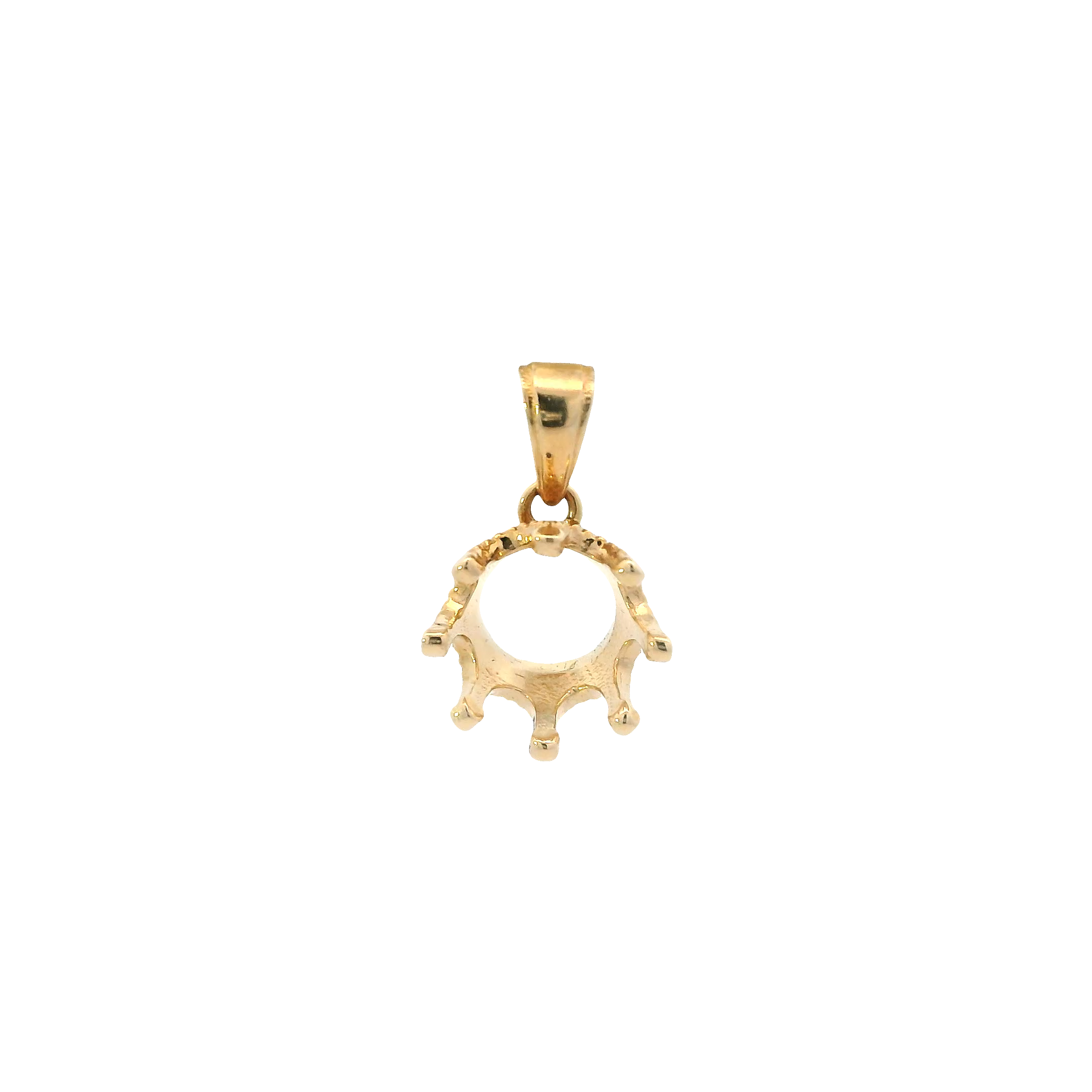 14K Yellow Gold Crown Pendant