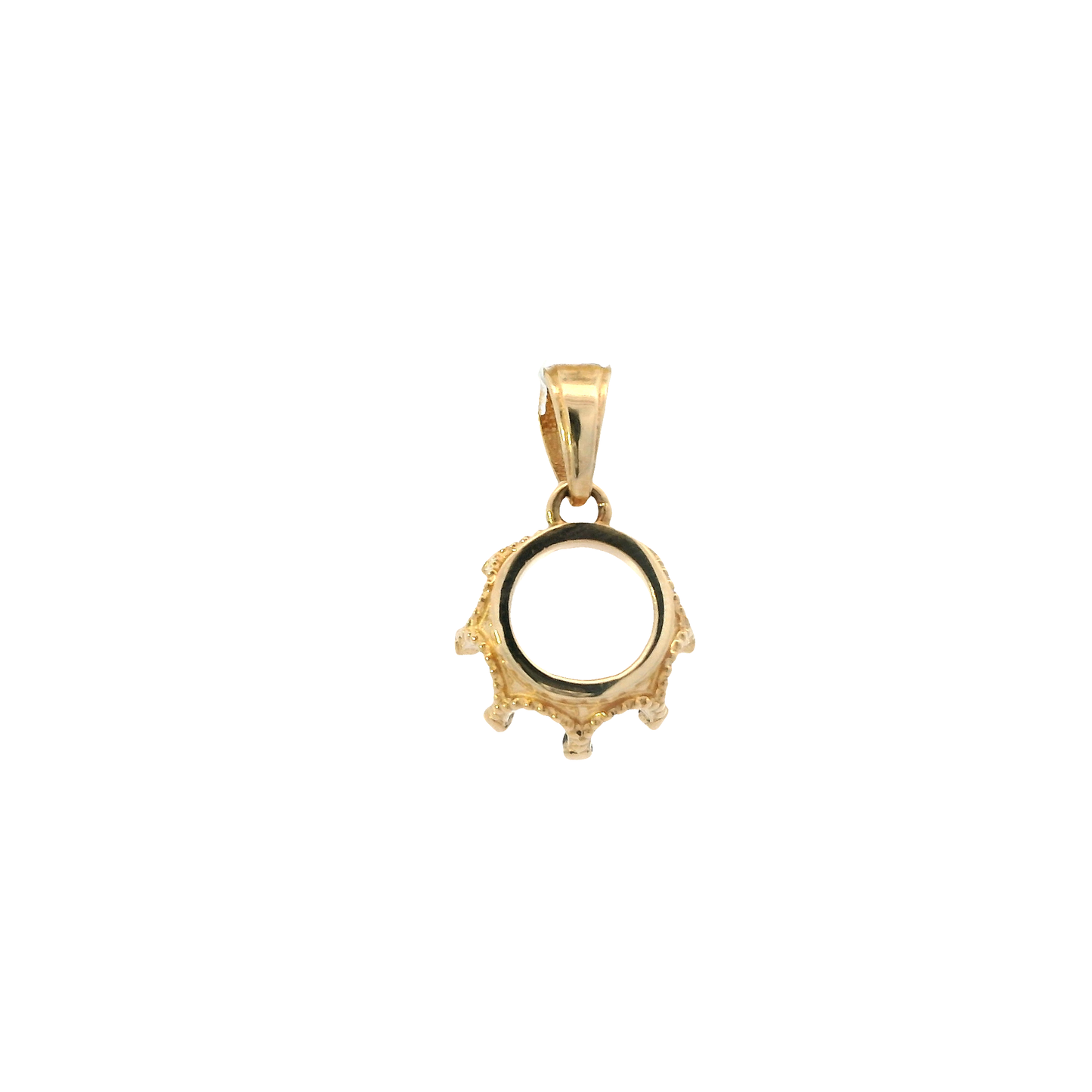 14K Yellow Gold Crown Pendant