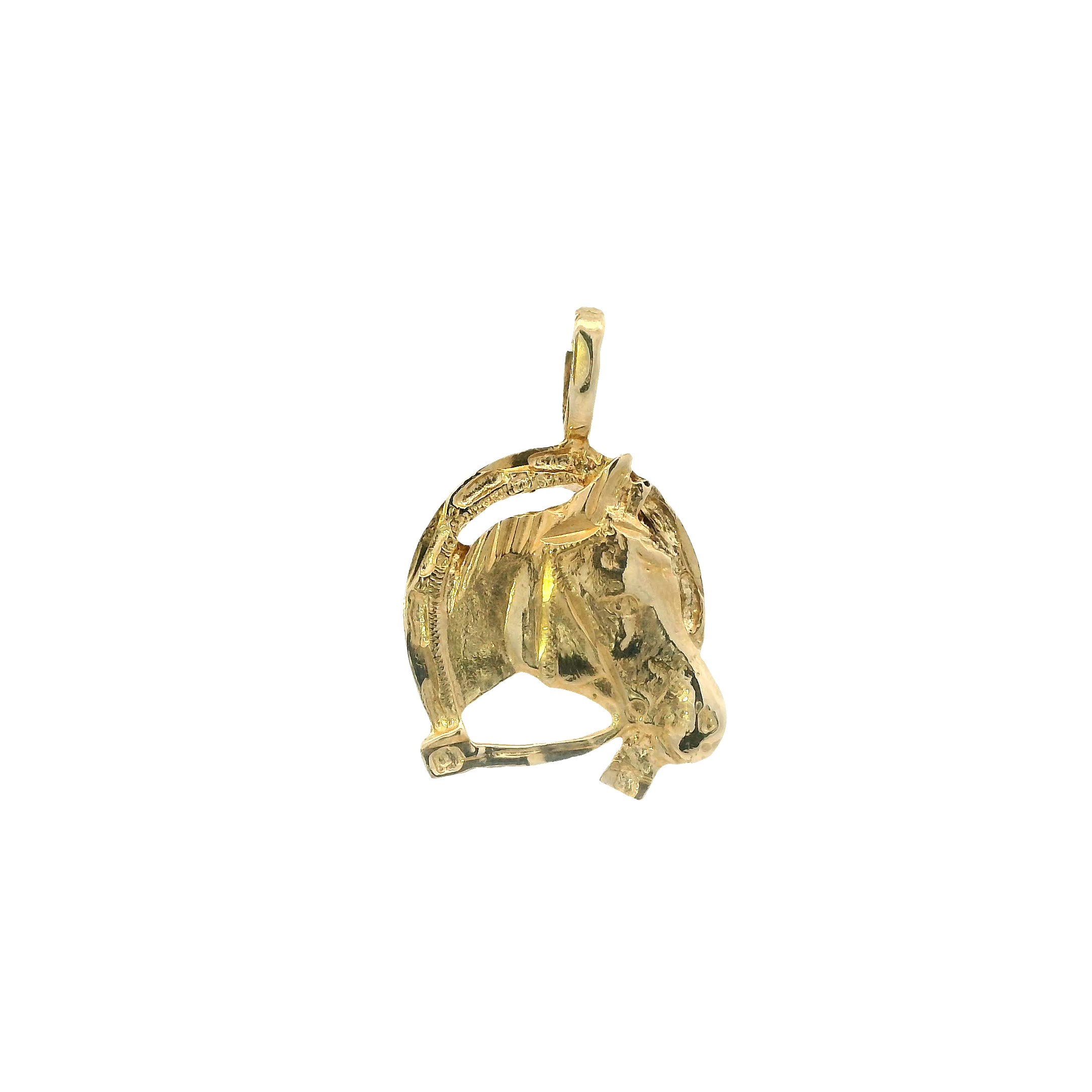 10K Yellow Gold Horse/Horseshoe Pendant