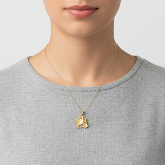 10K Yellow Gold Horse/Horseshoe Pendant