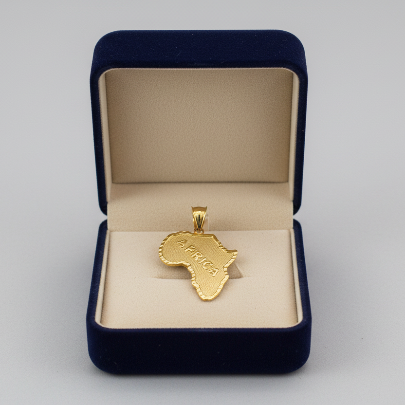 10K Yellow Gold Africa Pendant