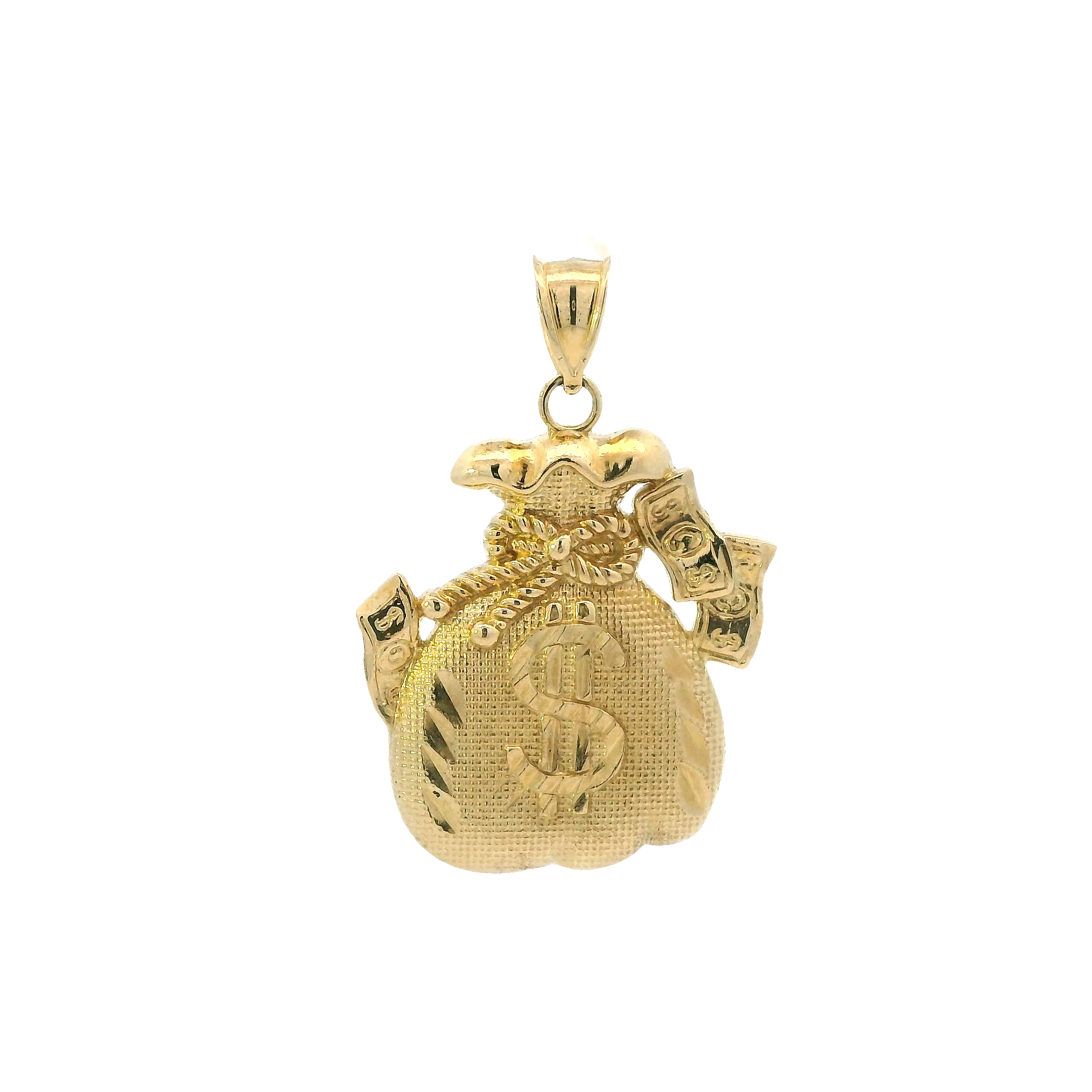 10K Yellow Gold Money Bag Pendant