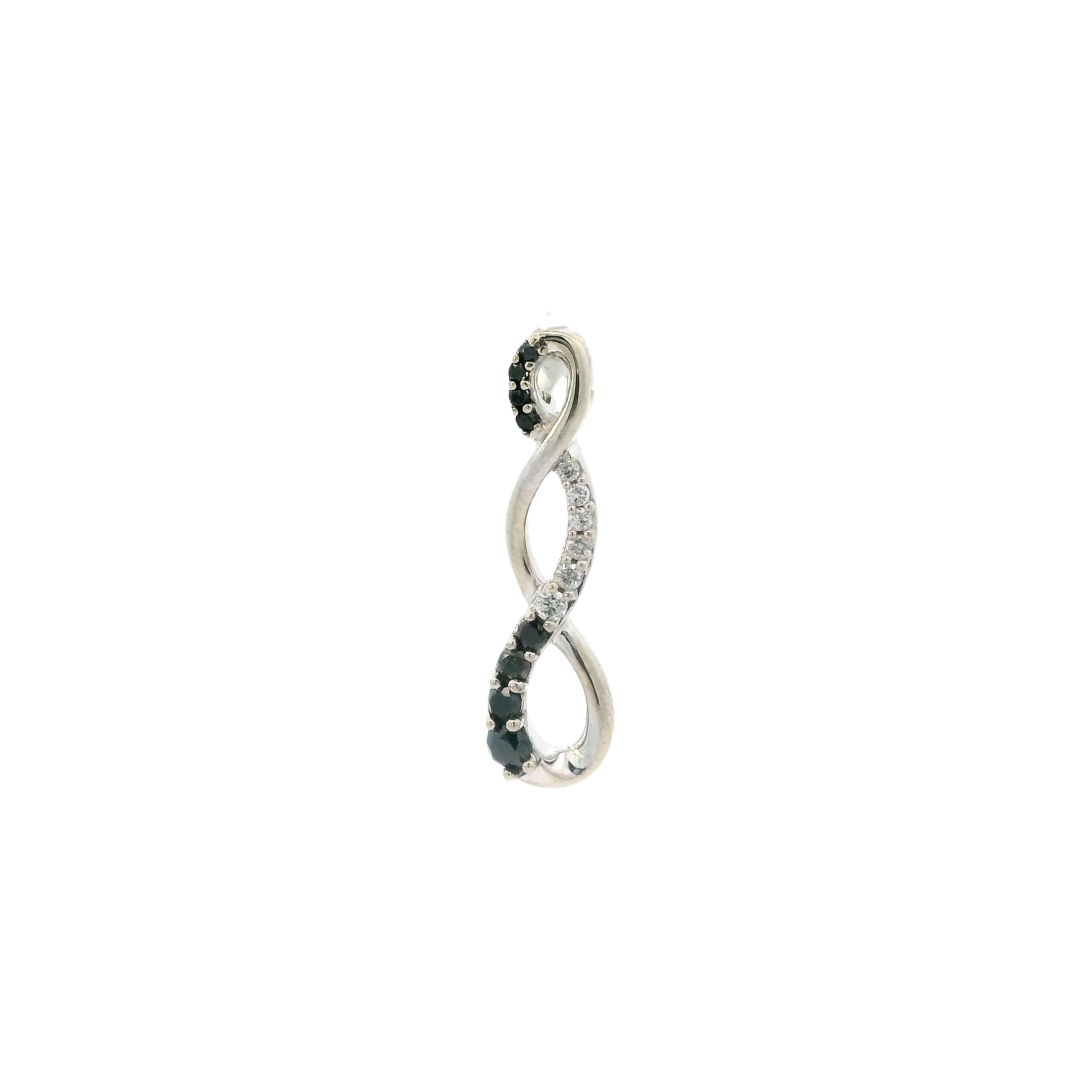 10K White Gold Diamond Twist Pendant - 0.25ct