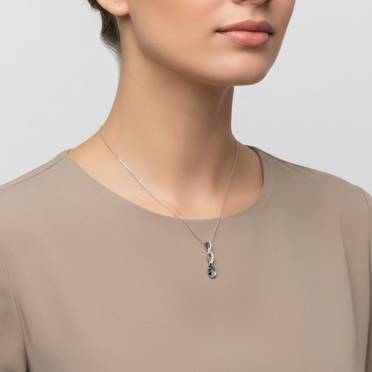 10K White Gold Diamond Twist Pendant - 0.25ct