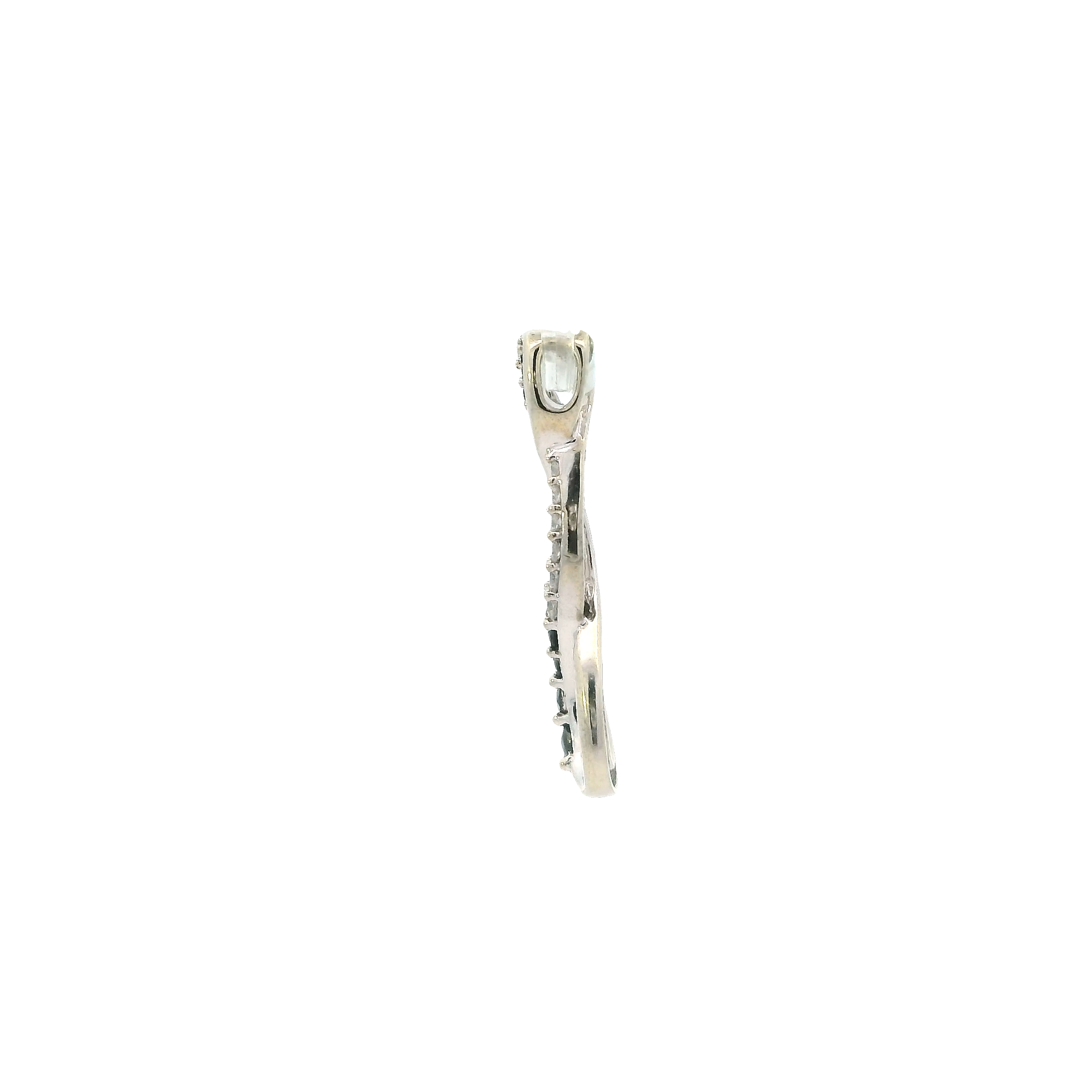 10K White Gold Diamond Twist Pendant - 0.25ct