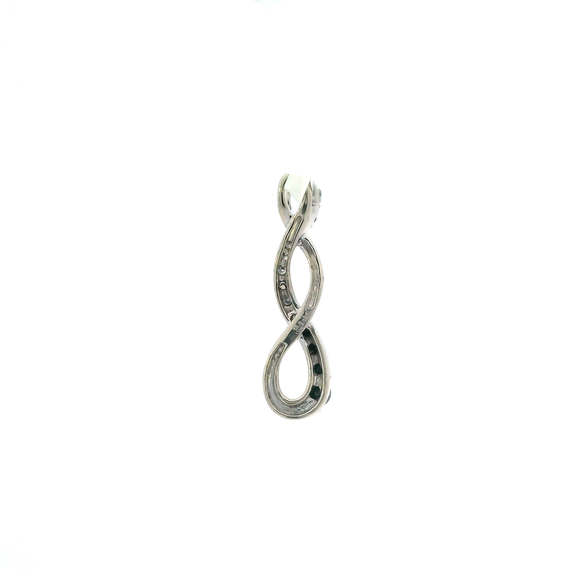 10K White Gold Diamond Twist Pendant - 0.25ct