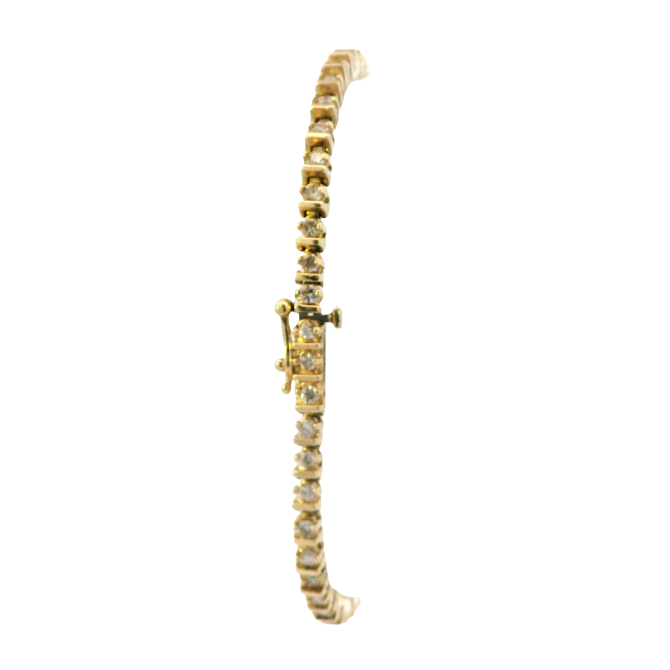 14K Yellow Gold Diamond Tennis Bracelet