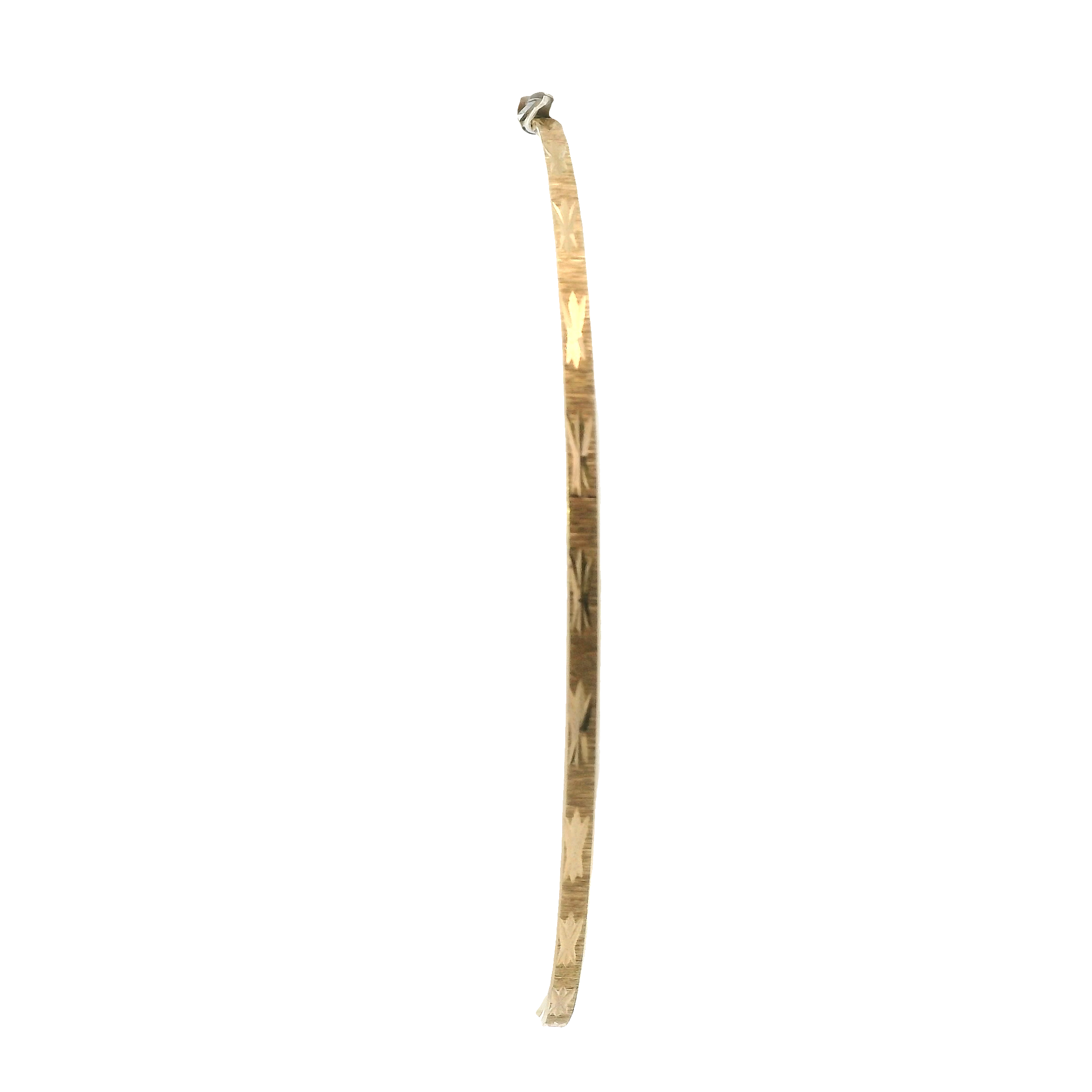 New 14K Yellow Gold Star Design Bangle