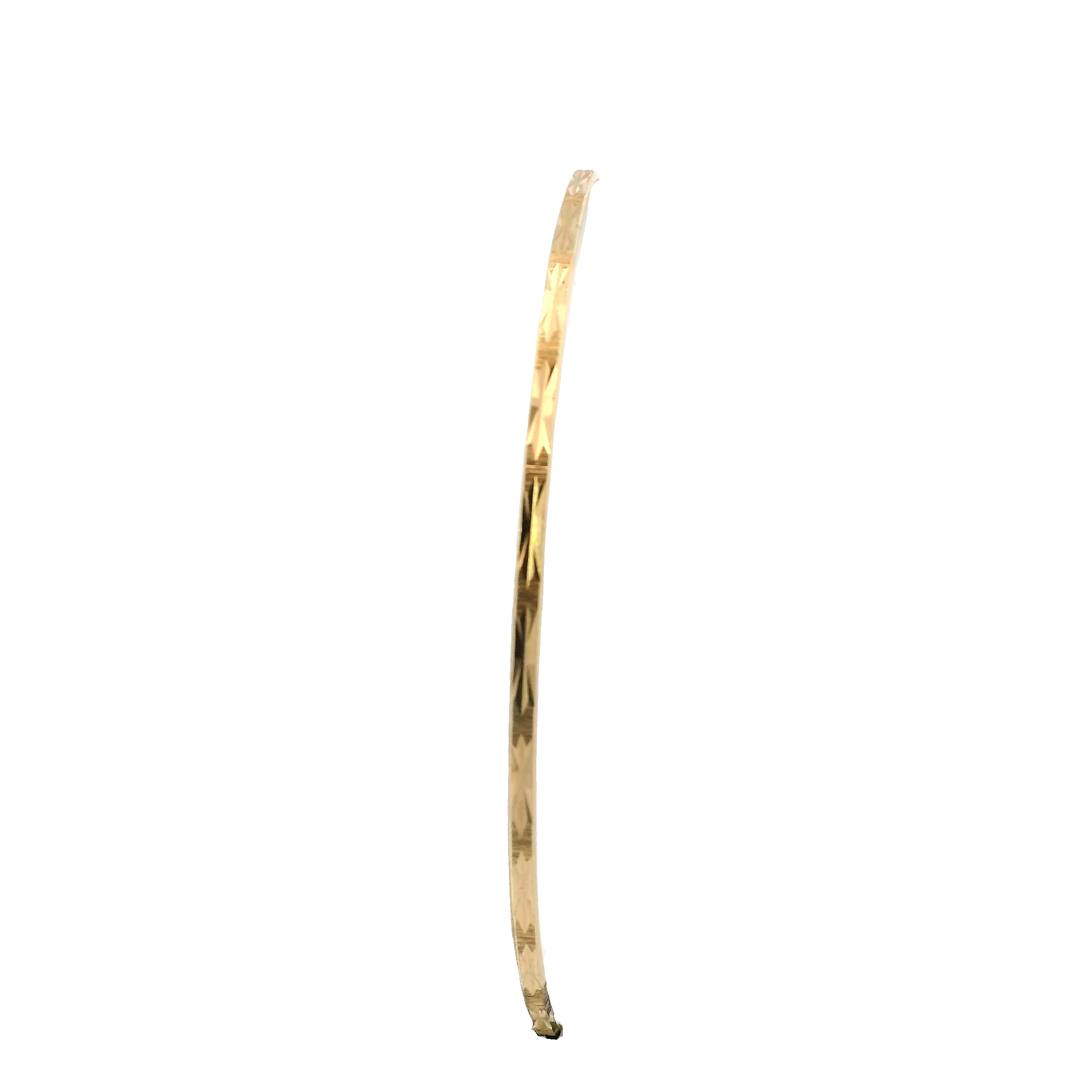 New 14K Yellow Gold Star Design Bangle Bracelet