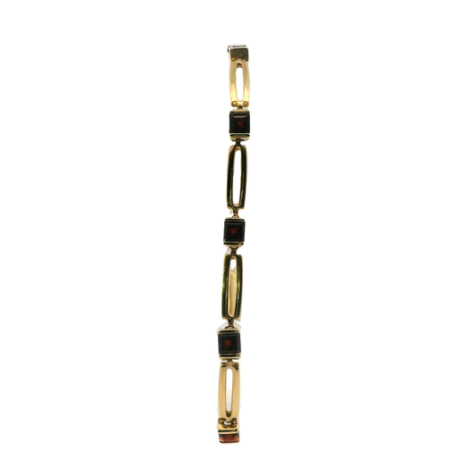 14K Yellow Gold Garnet Bracelet