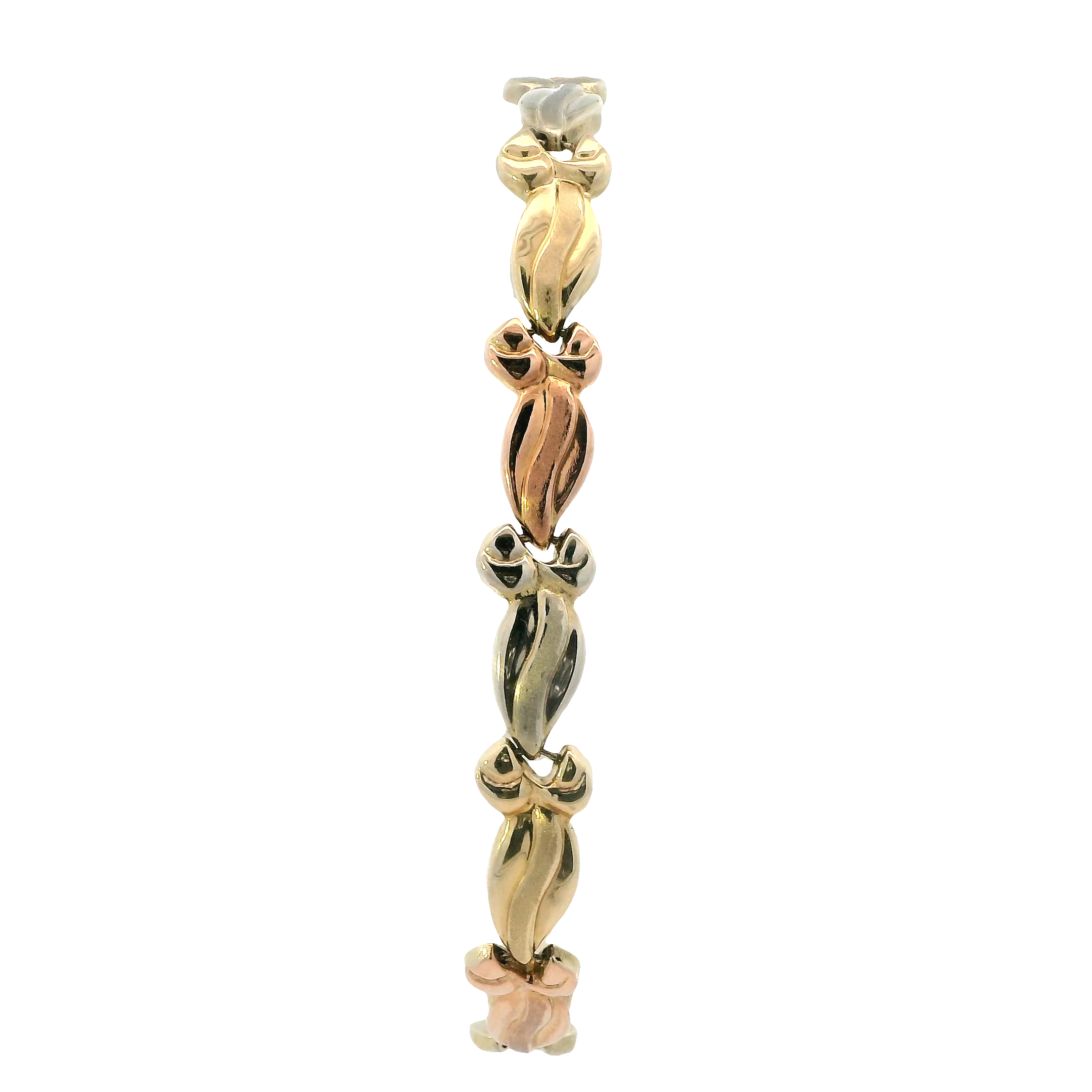 14K Tri-Color Hollow Bracelet