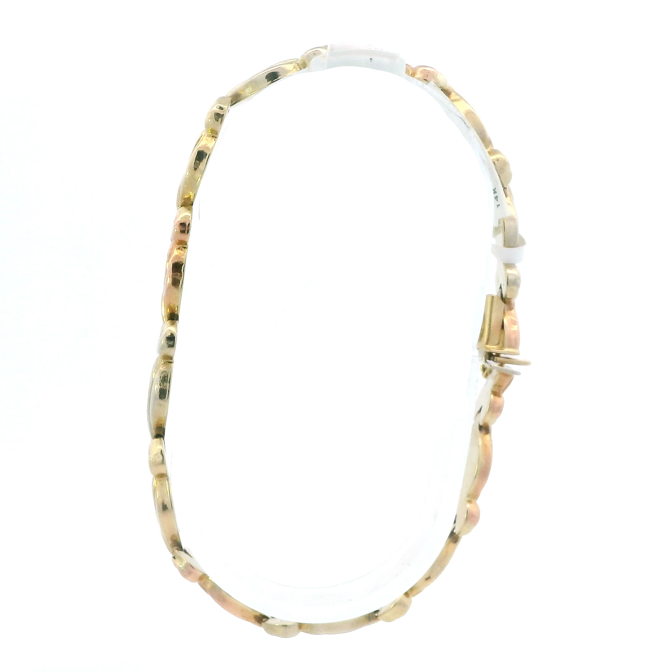 14K Tri-Color Hollow Bracelet