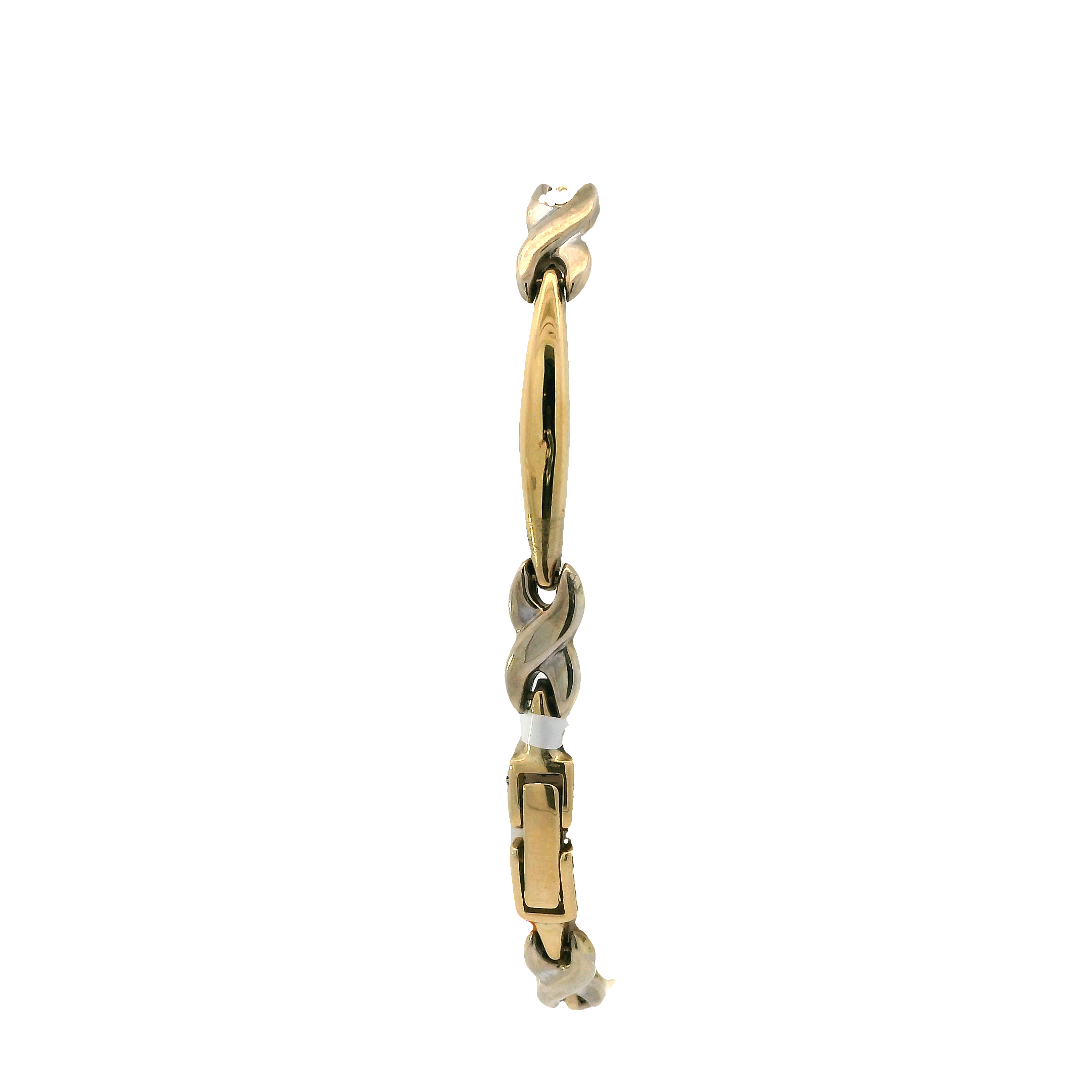 14K Yellow & White Gold X & Bar Link Bracelet