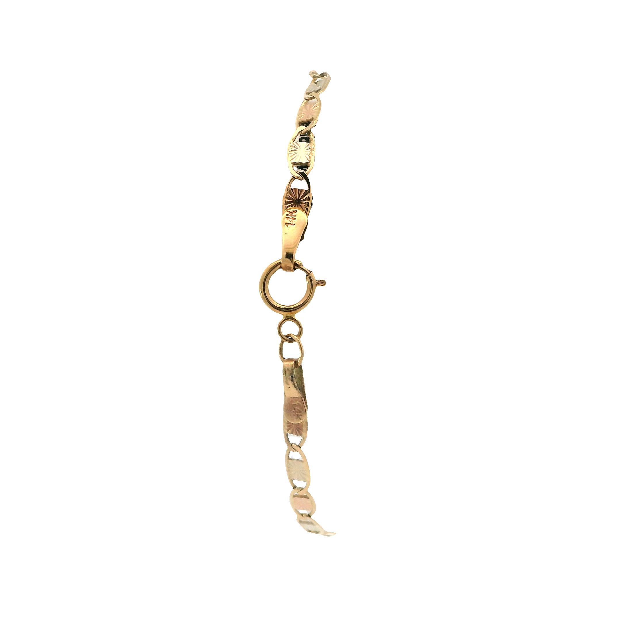 New 14K Tri-Color Gold Mariner ID Bracelet