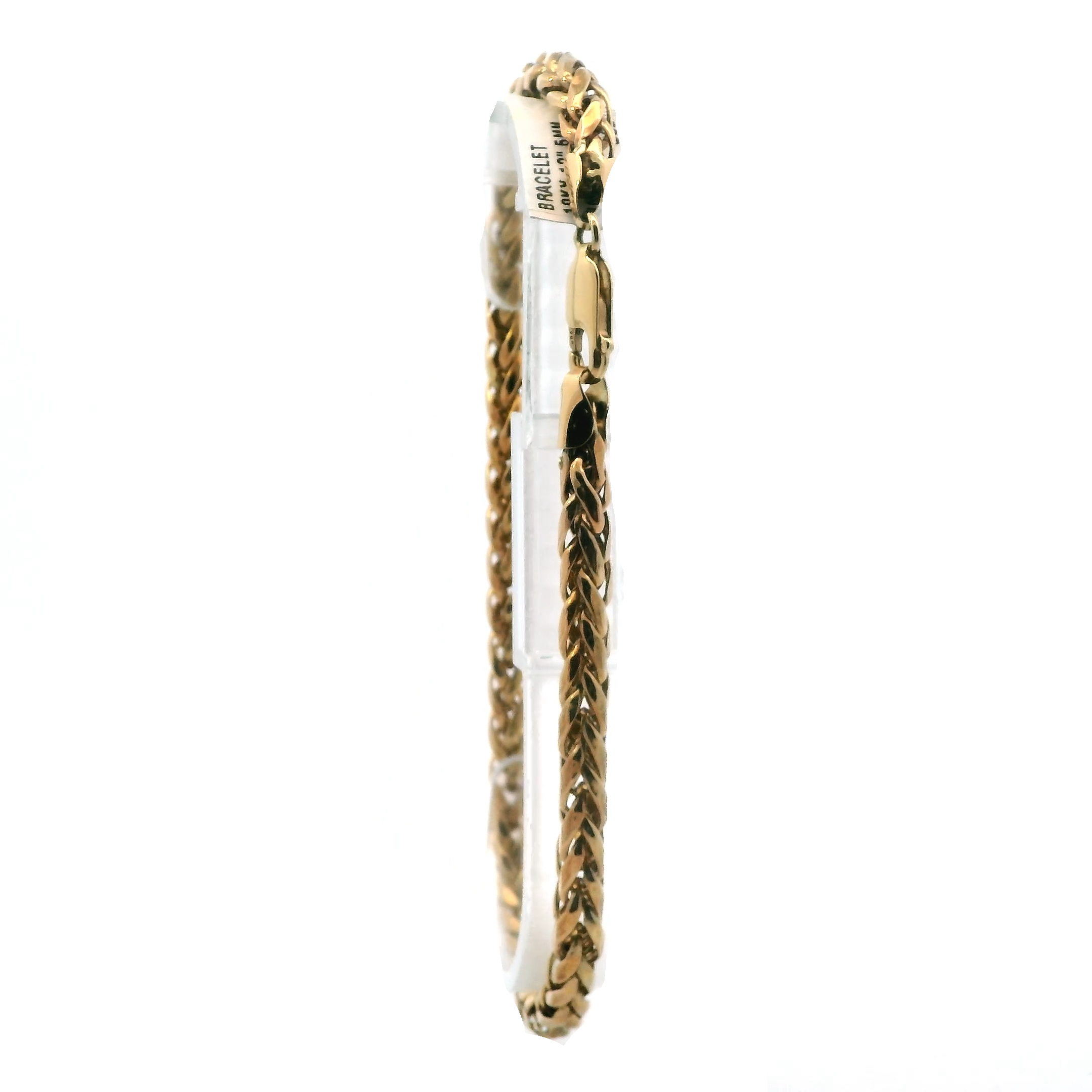 10K Yellow Gold Hollow Palm Wheat Bracelet