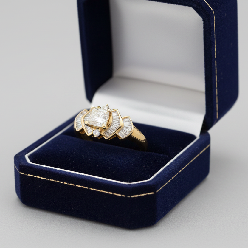 14K Yellow Gold Diamond Ring - 1.03ct