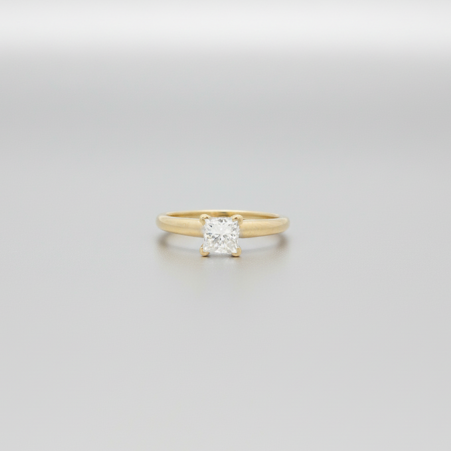 14K White Gold Diamond Solitaire Ring - 0.74ct