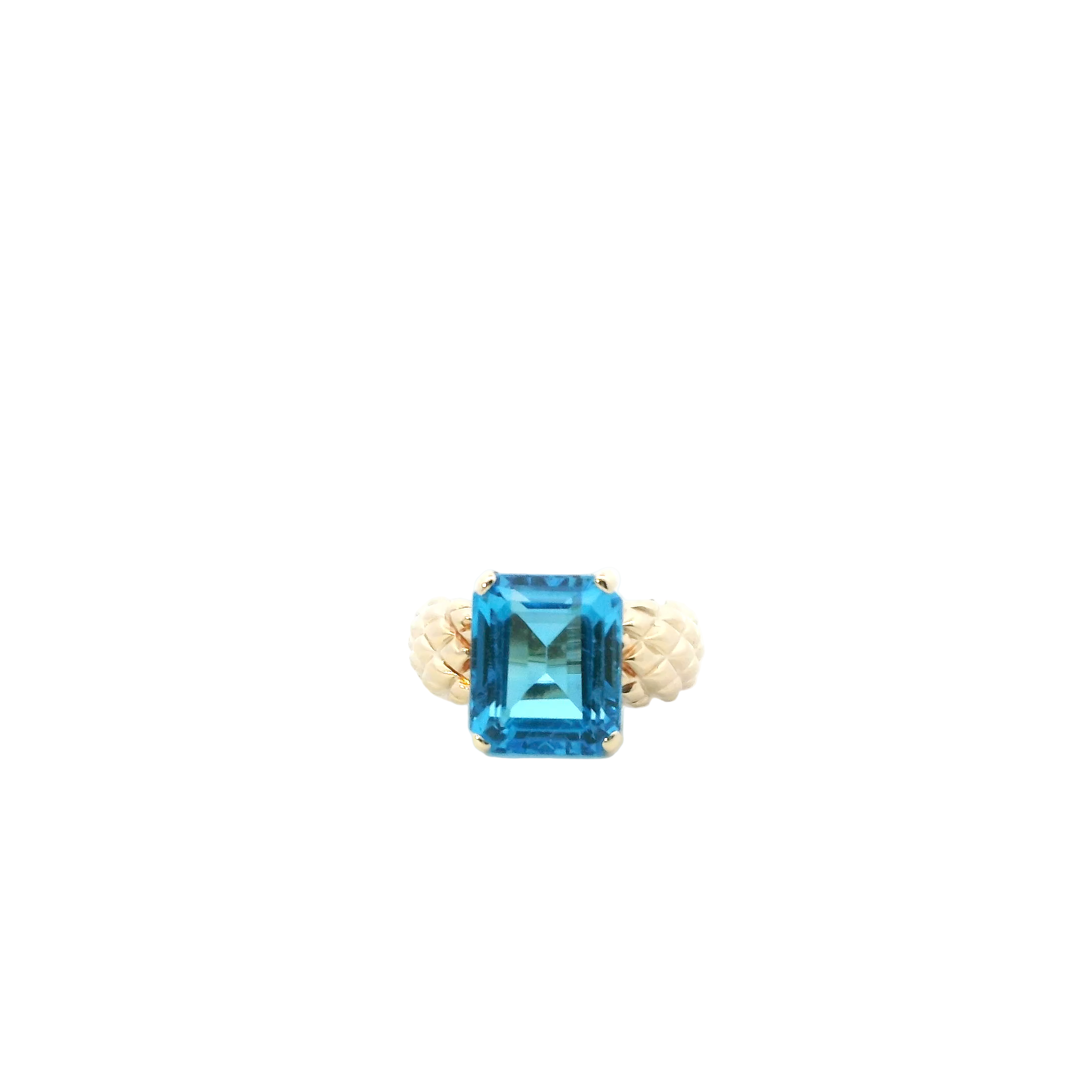 10K Yellow Gold Emerald Cut Topaz Women's Ring