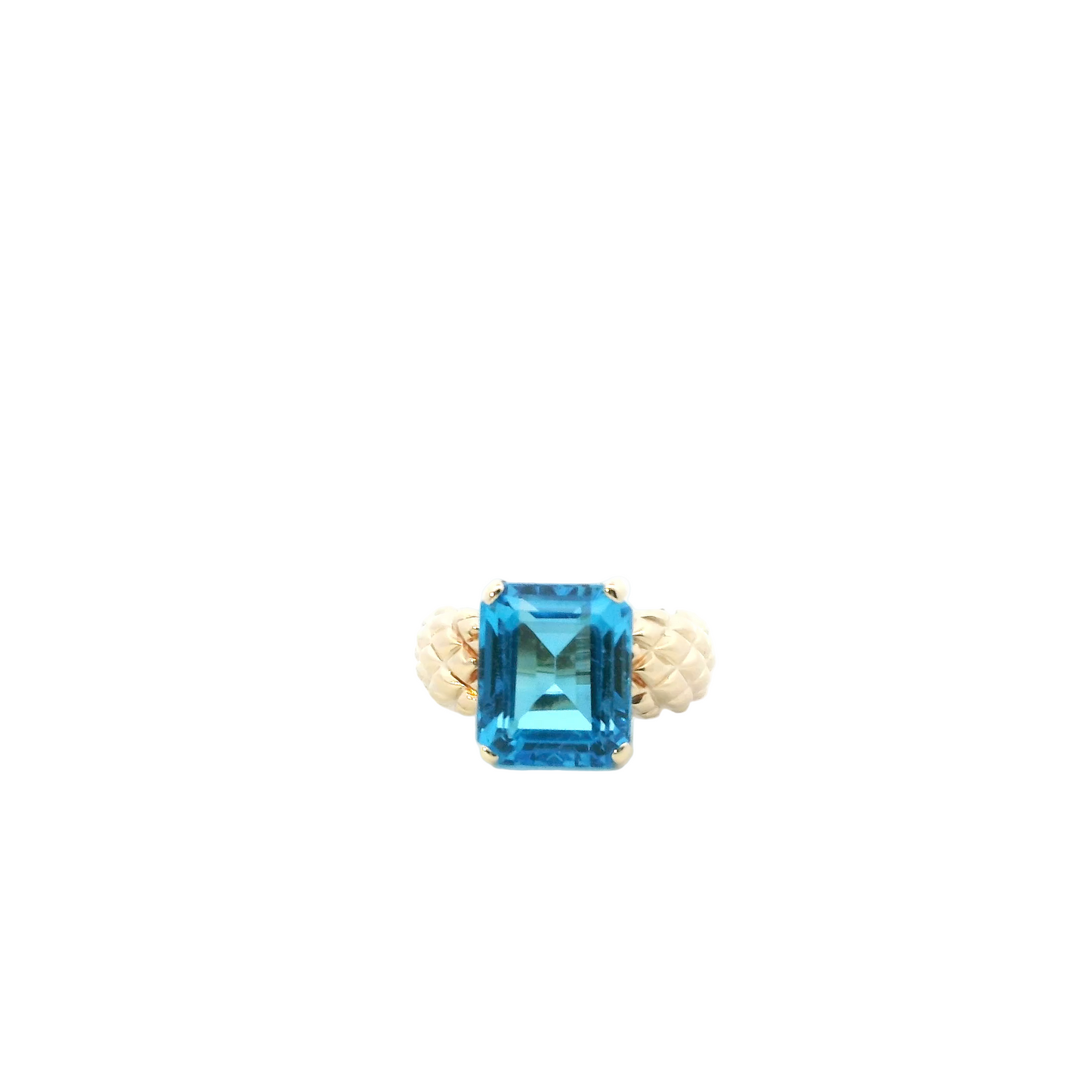 10K Yellow Gold Emerald Cut Topaz Women's Ring