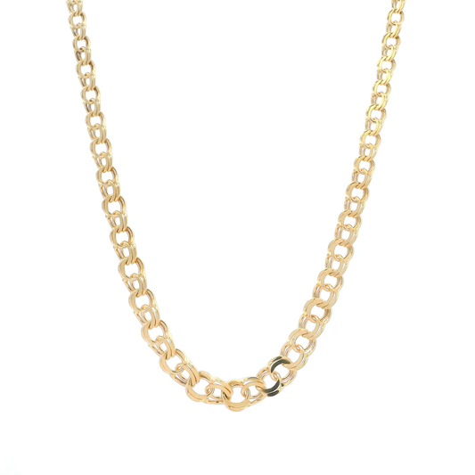 18K Yellow Gold 16.5" Desending Double Link Chain