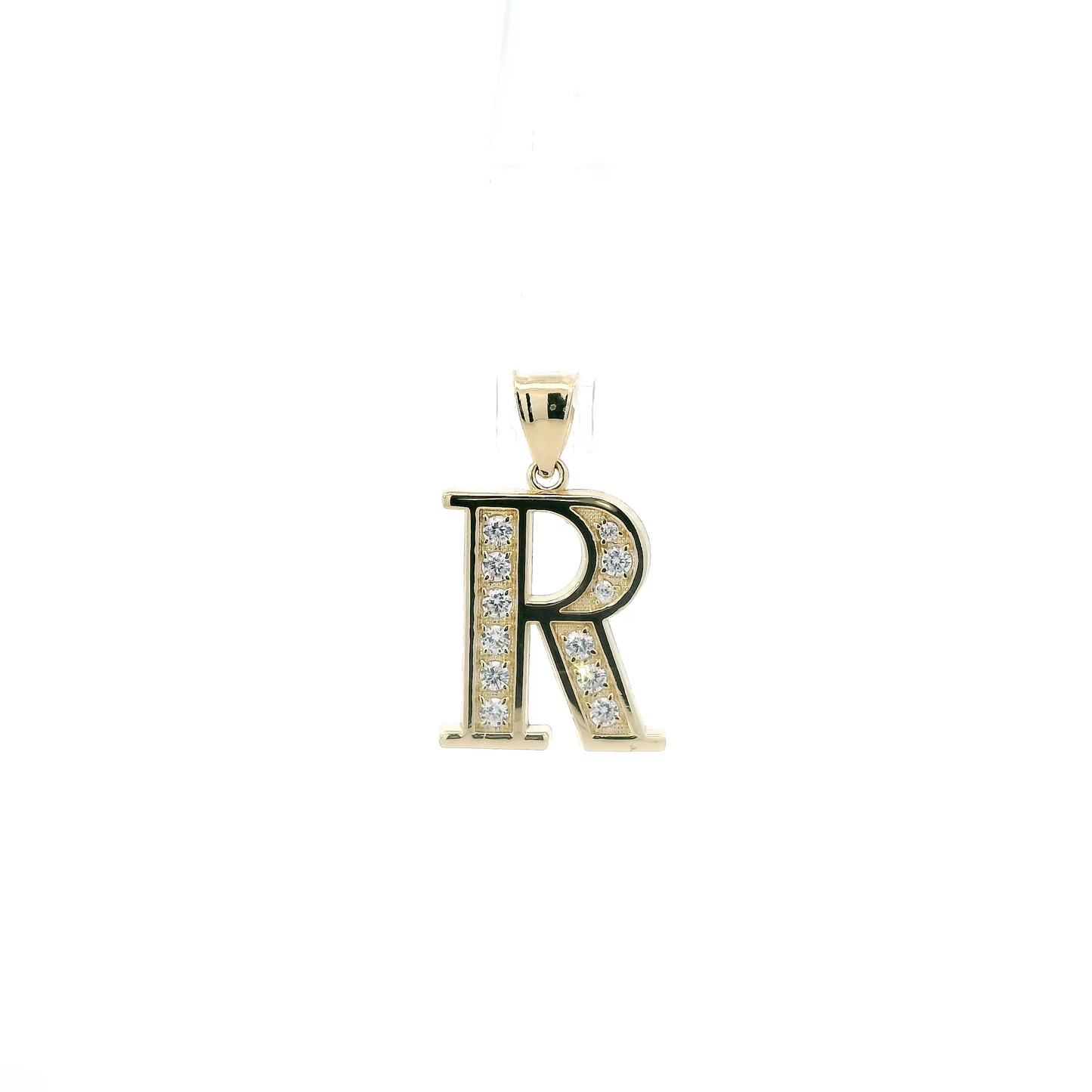10K Yellow Gold Letter "R" Pendant