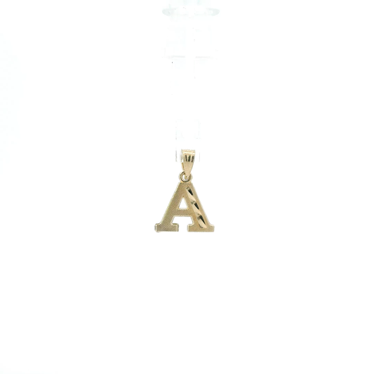 10K Yellow Gold Letter "A" Pendant