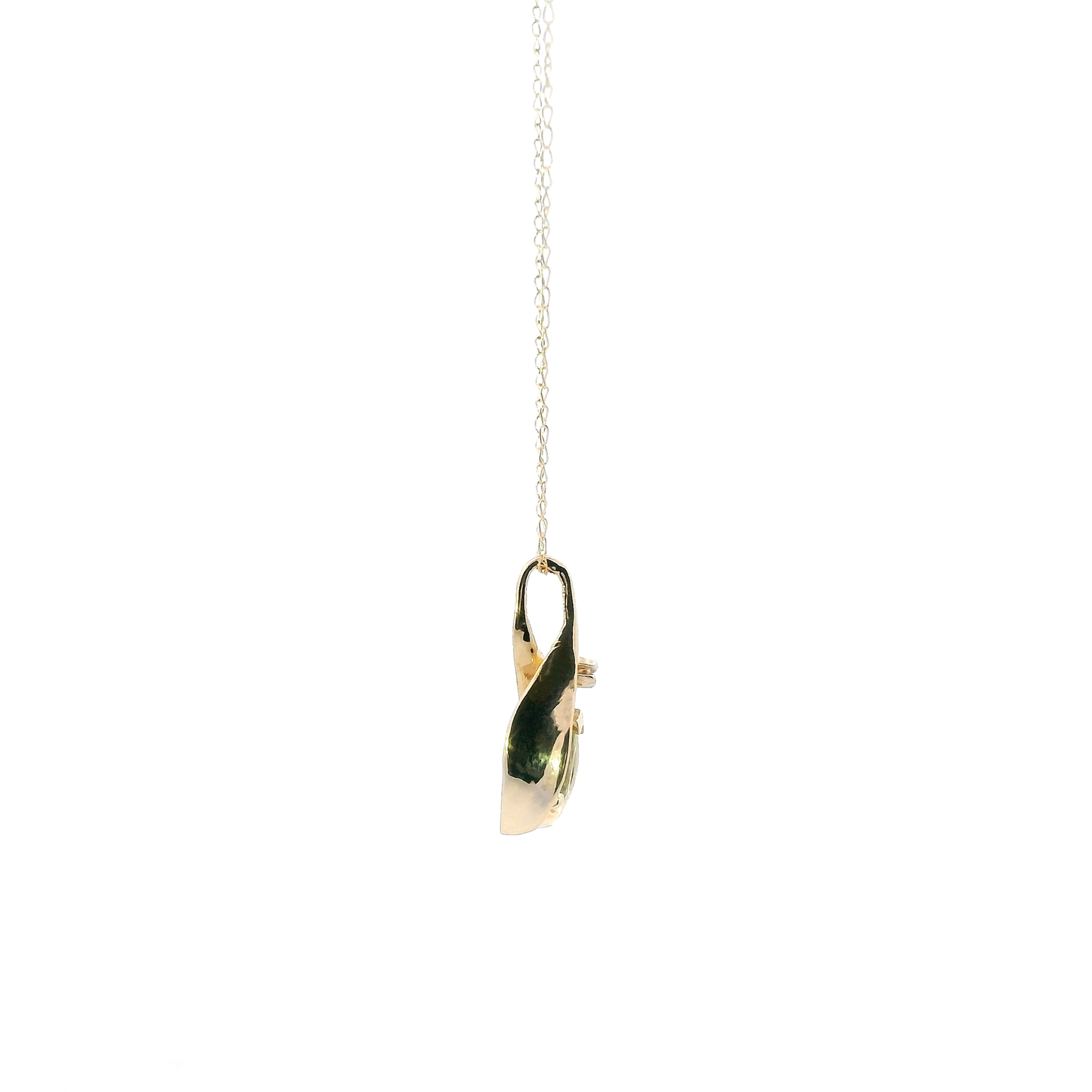 14K Yellow Gold Peridot & Diamond 18" Cable Chain -0.01ct