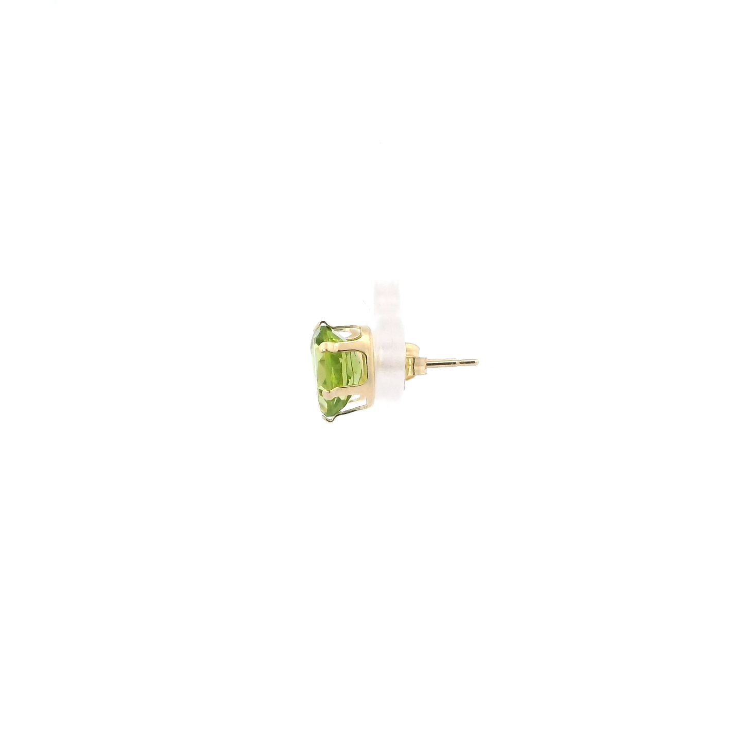 14K Yellow Gold Oval Peridot Stud Earrings