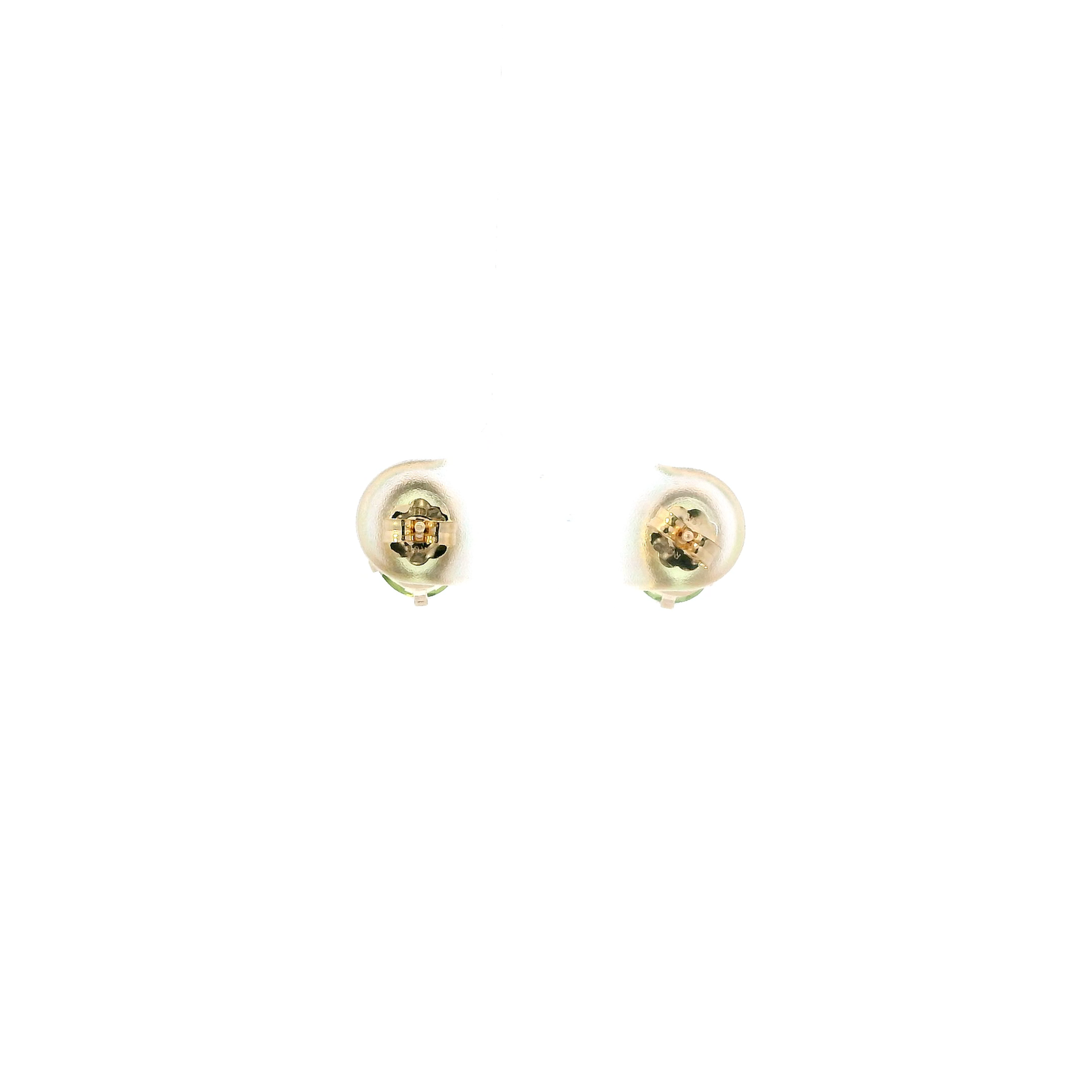 14K Yellow Gold Oval Peridot Stud Earrings