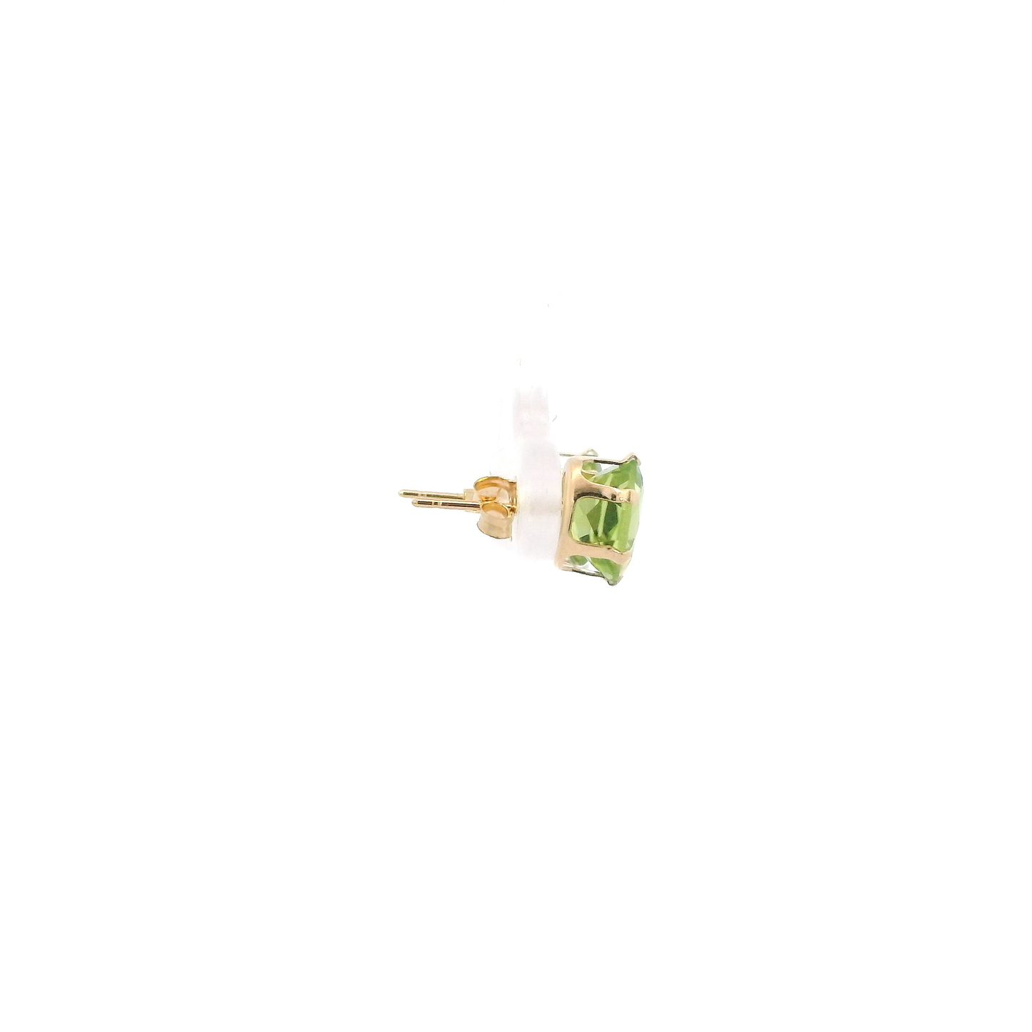 14K Yellow Gold Oval Peridot Stud Earrings