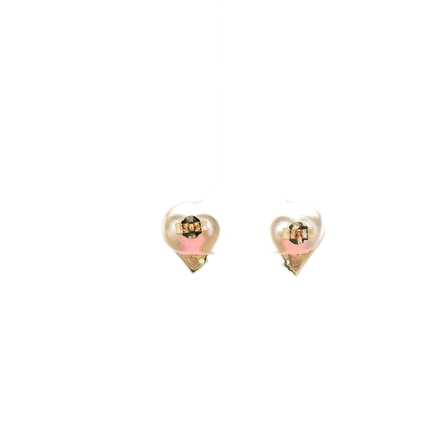 10K Yellow Gold Opal Heart Earrings