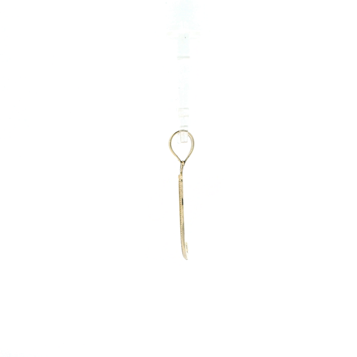 14K Yellow Gold Letter "Y" Milgrain Pendant